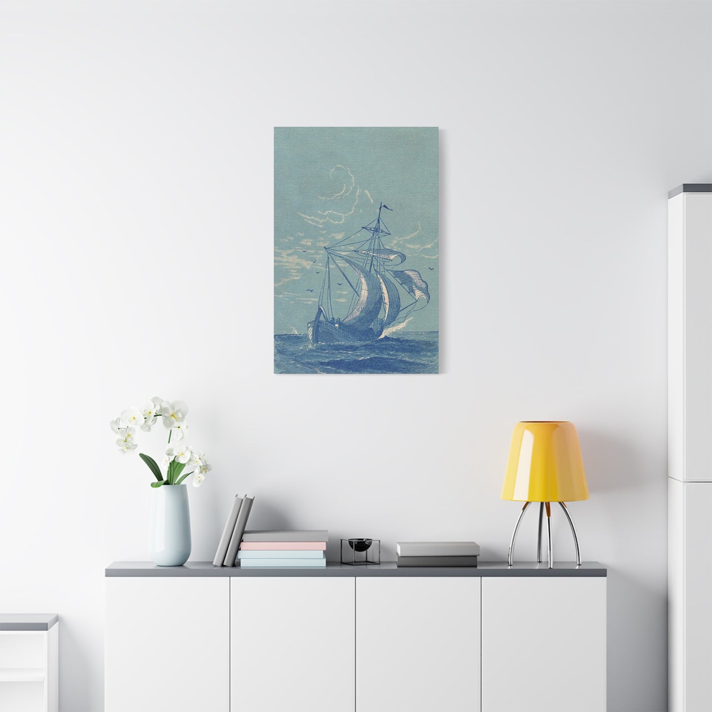 Ship Sailing In Sea Wall Art & Canvas Prints