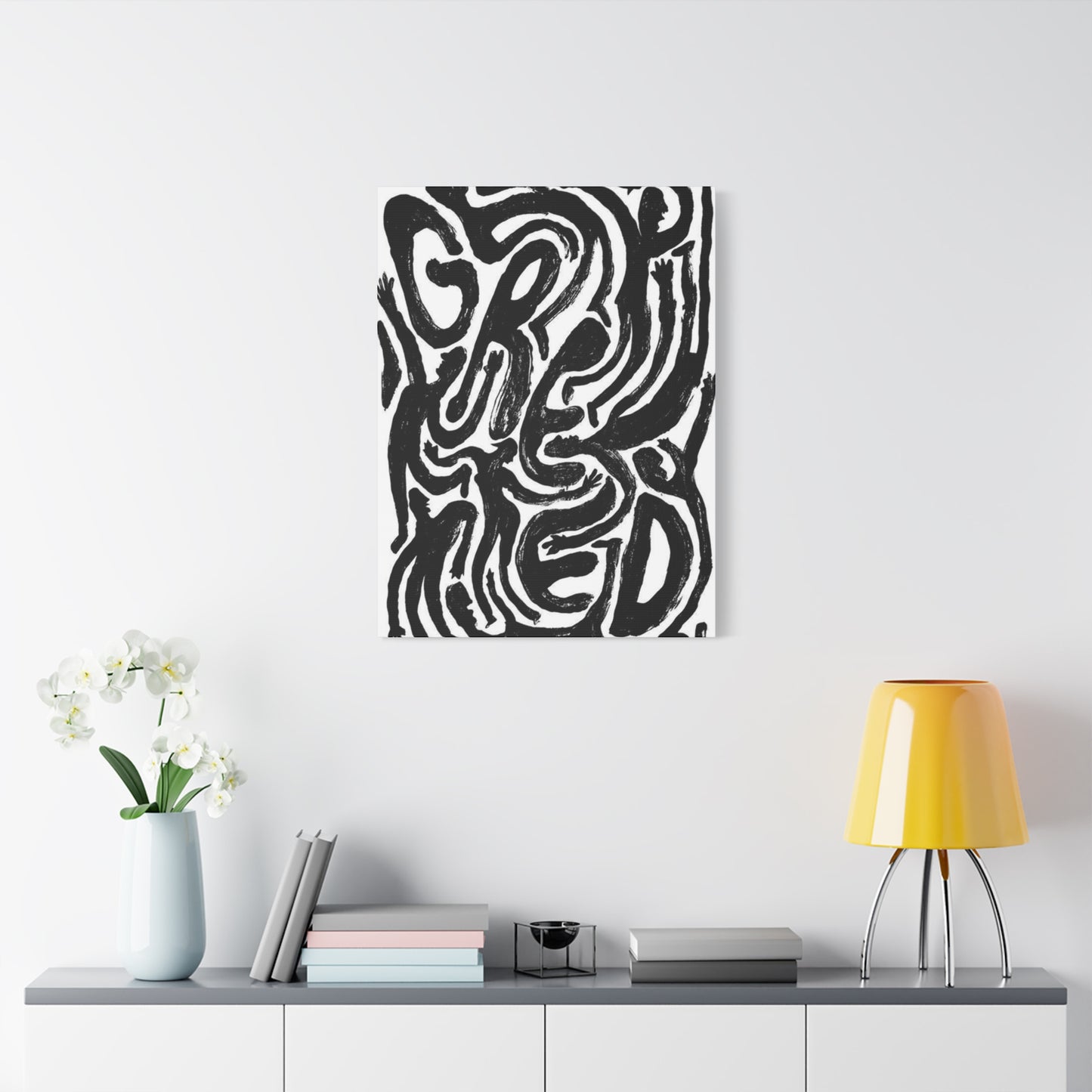 Black & White Greed Wall Art & Canvas Prints