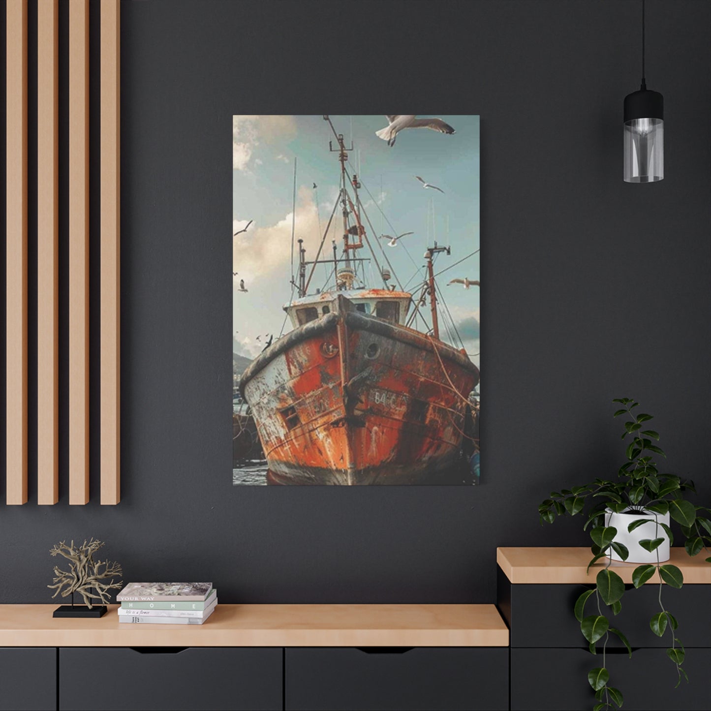 Abandoned Ship At Shore Wall Art & Canvas Prints