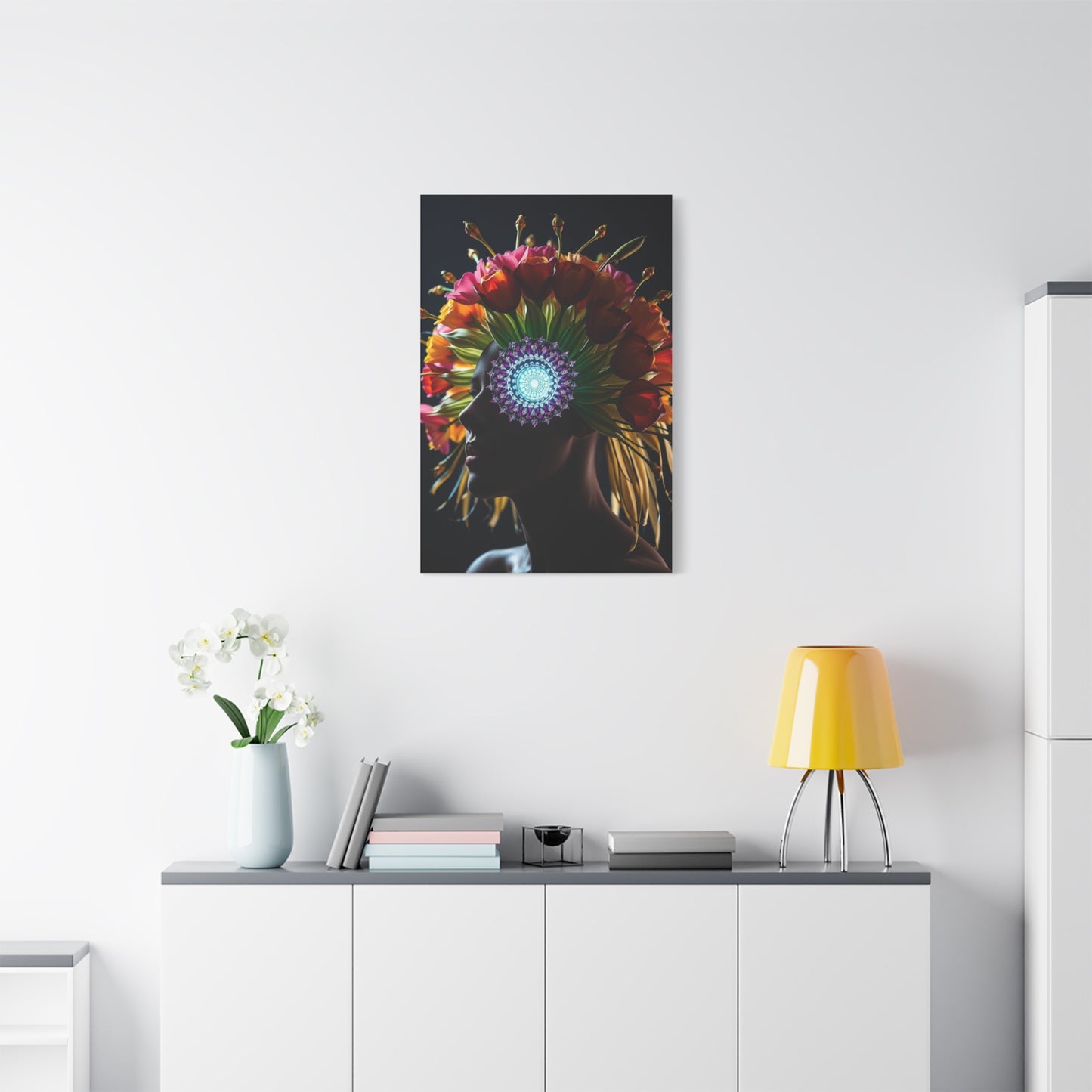 Opulent Bloom Silhouette Wall Art & Canvas Print