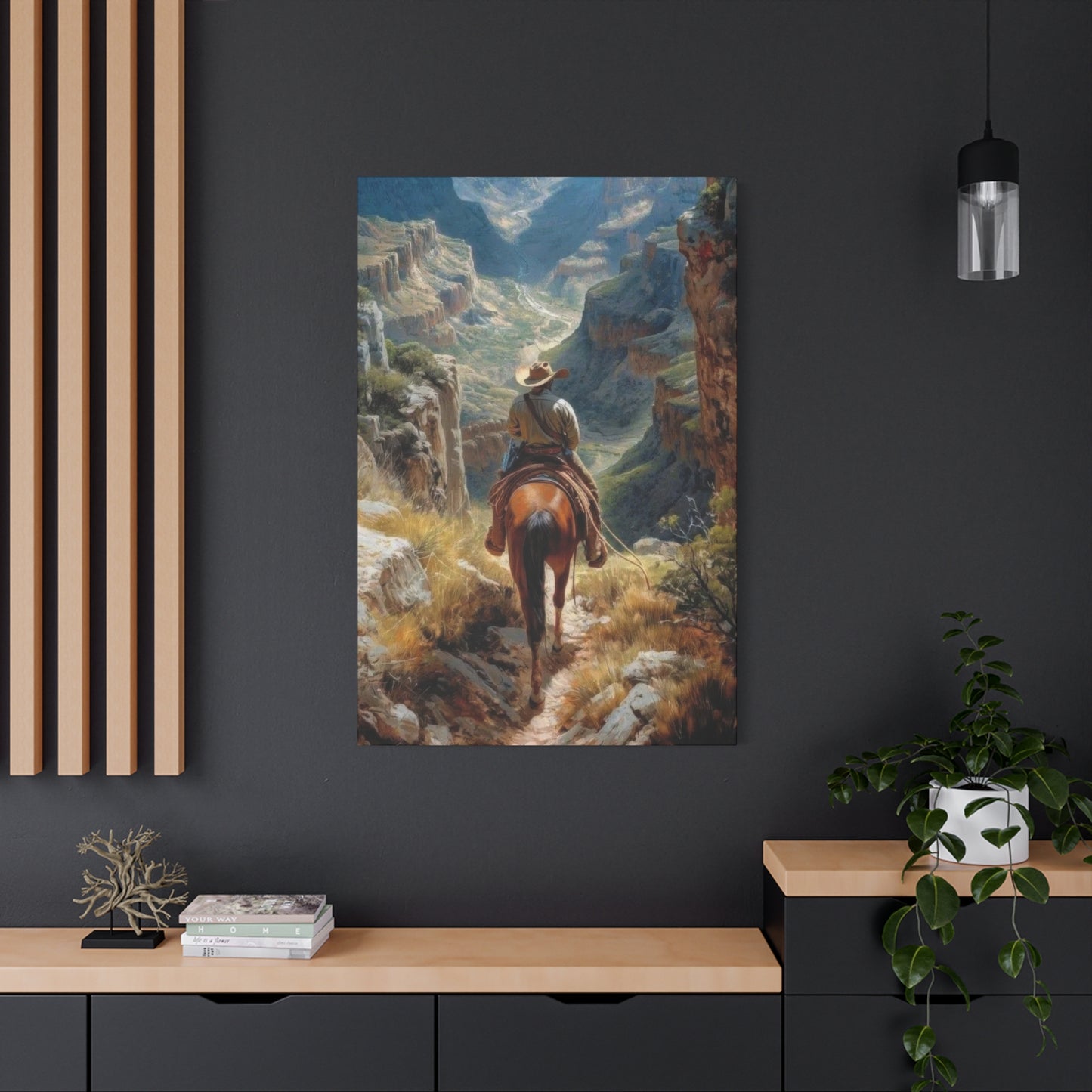 Cowboy Looking At Valley Wall Art & Canvas Prints