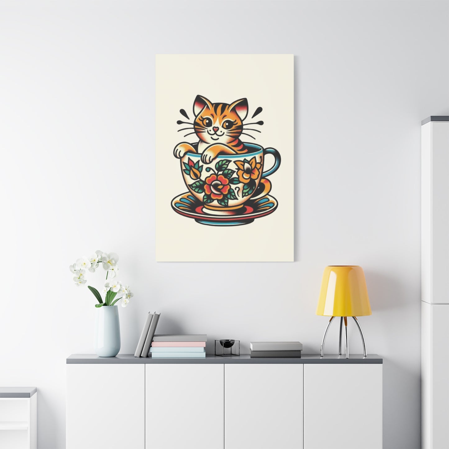 Cozy Cat in a Cup Wall Art & Canvas Prints