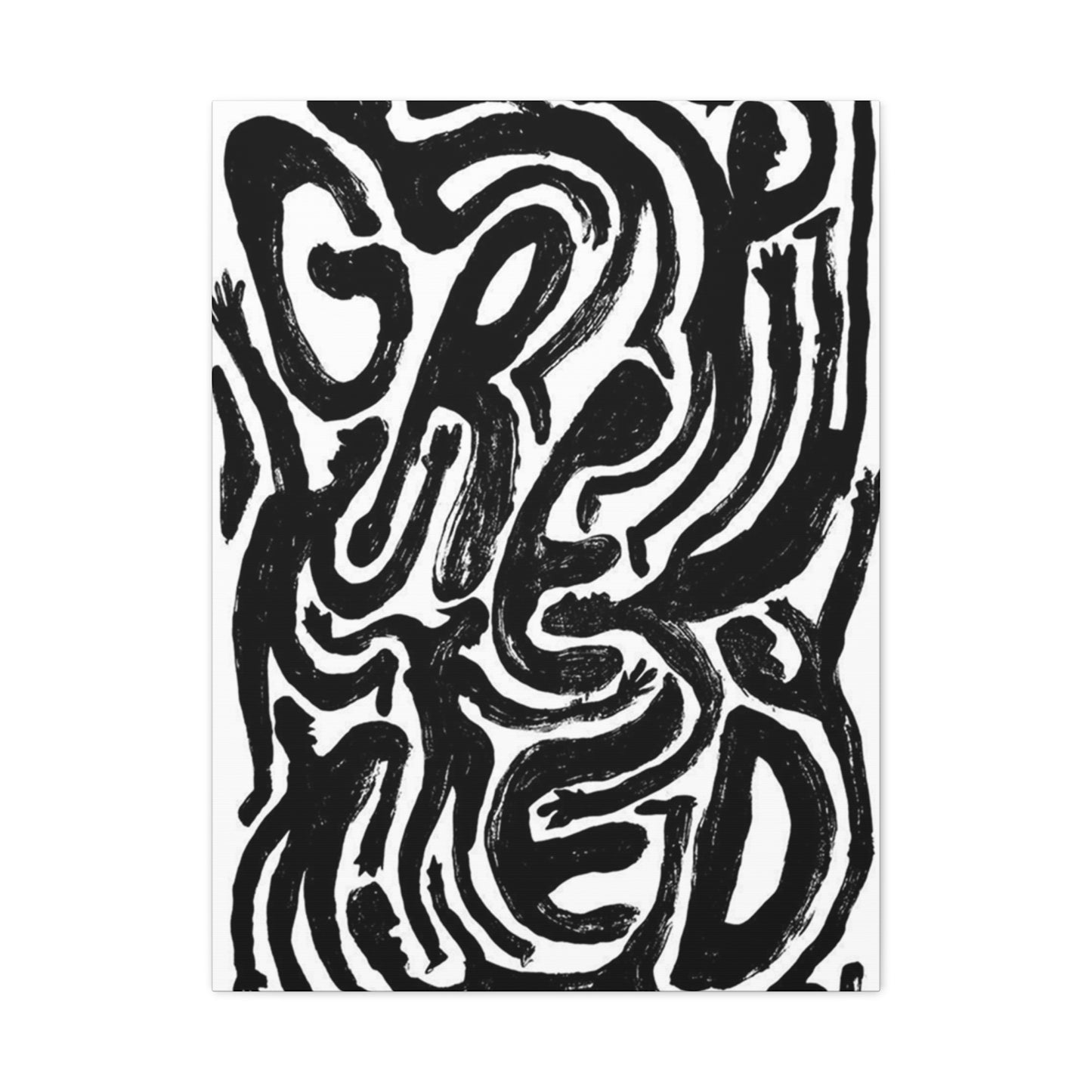 Black & White Greed Wall Art & Canvas Prints