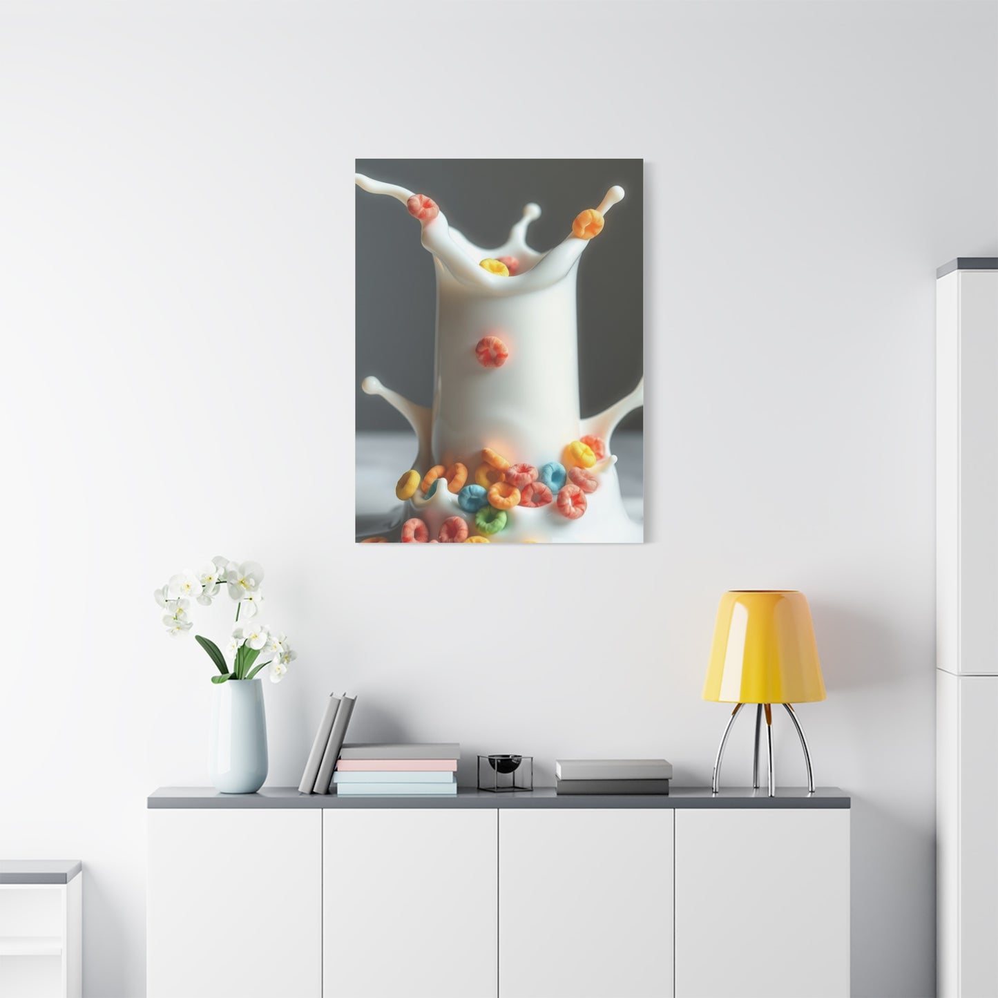 Fruit Loops in Milk Art Premium Canvas 16 Wall Art & Canvas Print