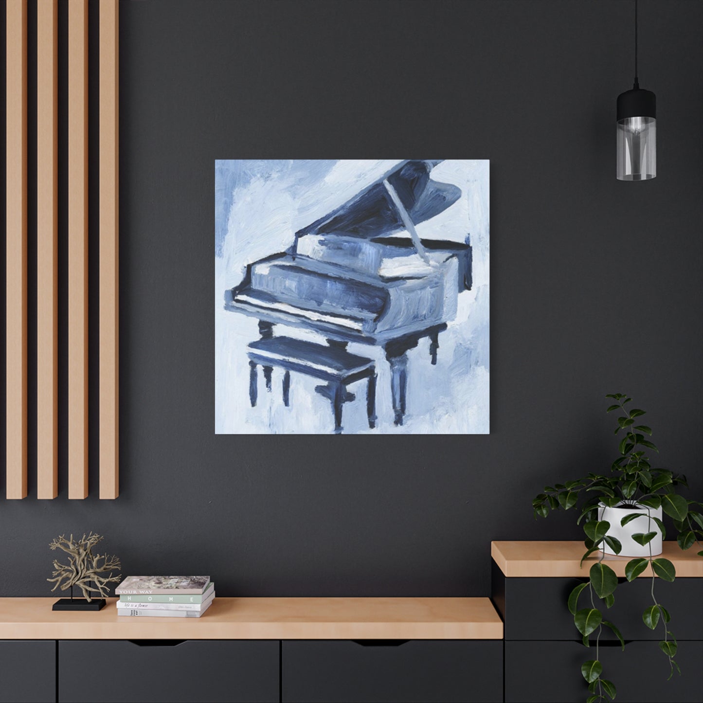 Black Piano Drawing Painting Wall Art & Canvas Prints