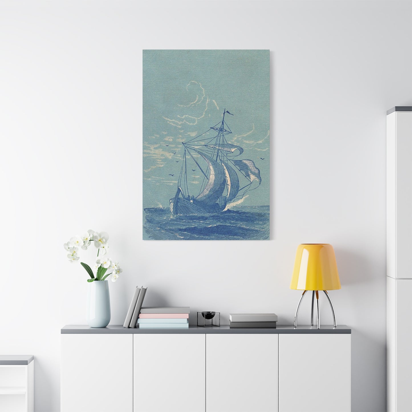 Ship Sailing In Sea Wall Art & Canvas Prints
