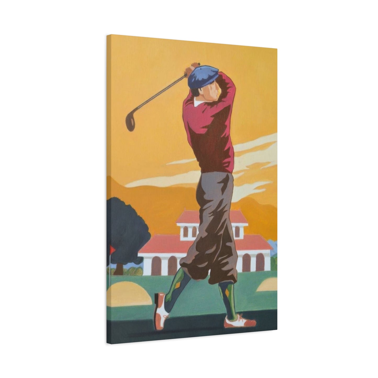 Golf Shot Green Orange Wall Art & Canvas Prints