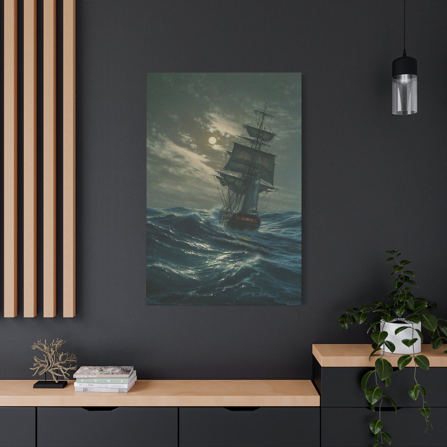 Ship Sailing On Large Waves Wall Art & Canvas Prints