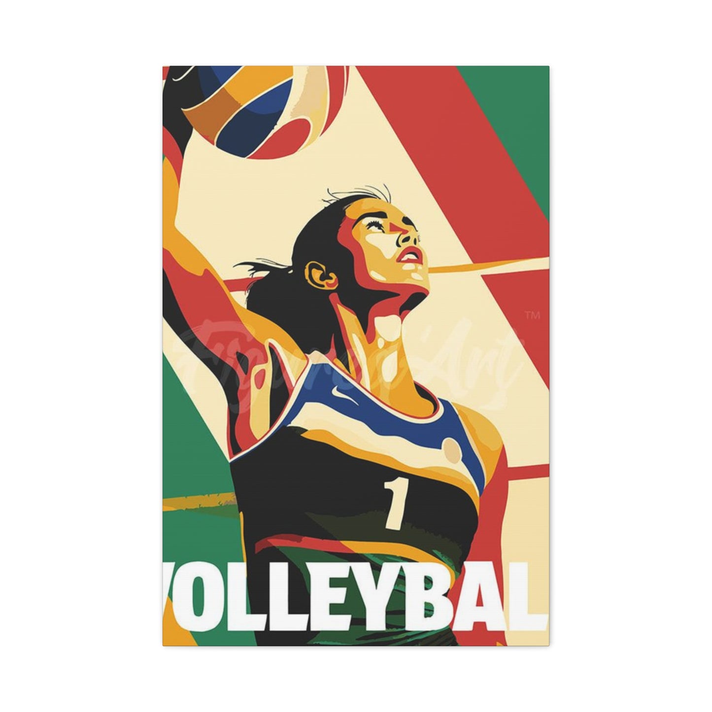 Abstract Volleyball Player Wall Art & Canvas Prints