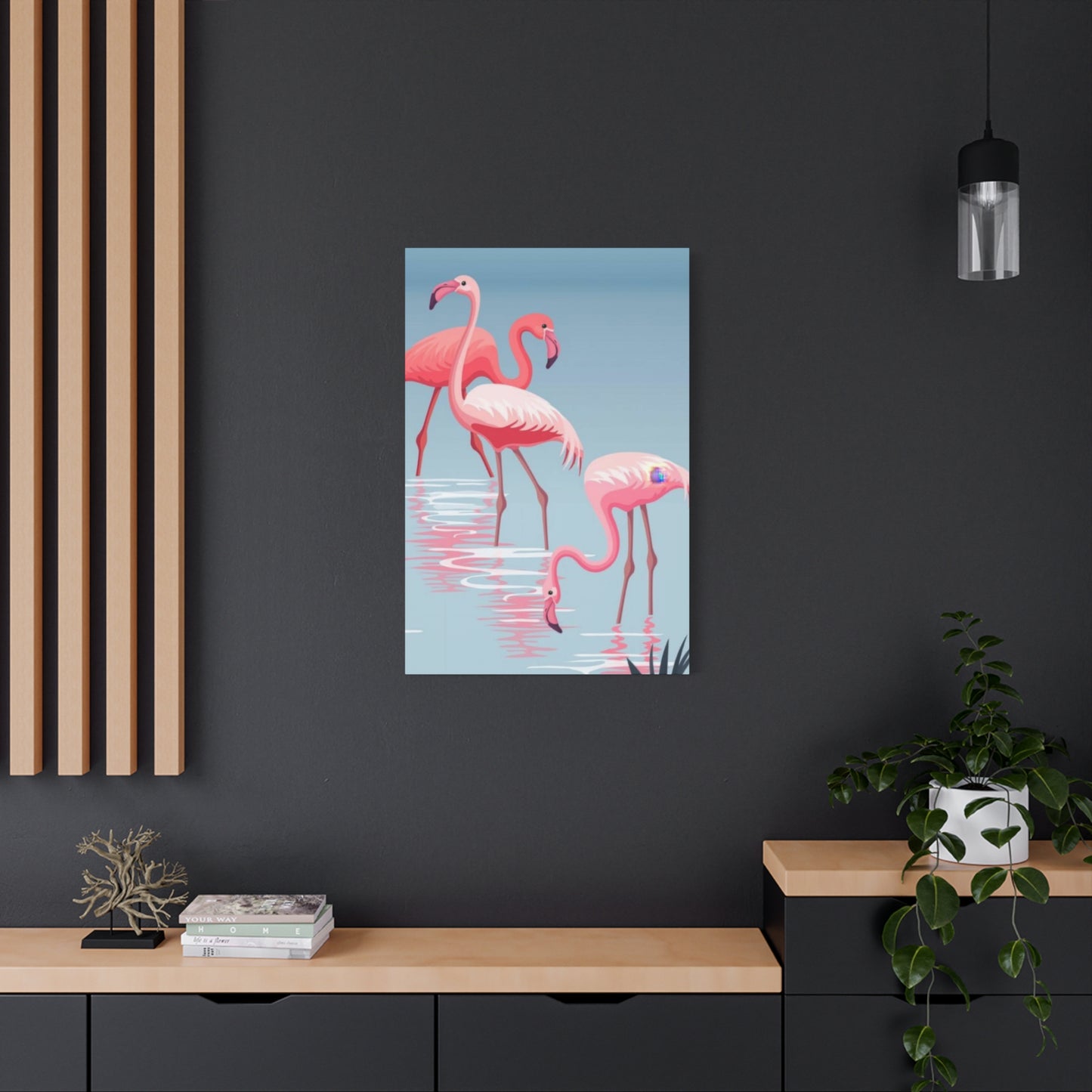 Flamingo Flock In Water 2 Wall Art & Canvas Prints