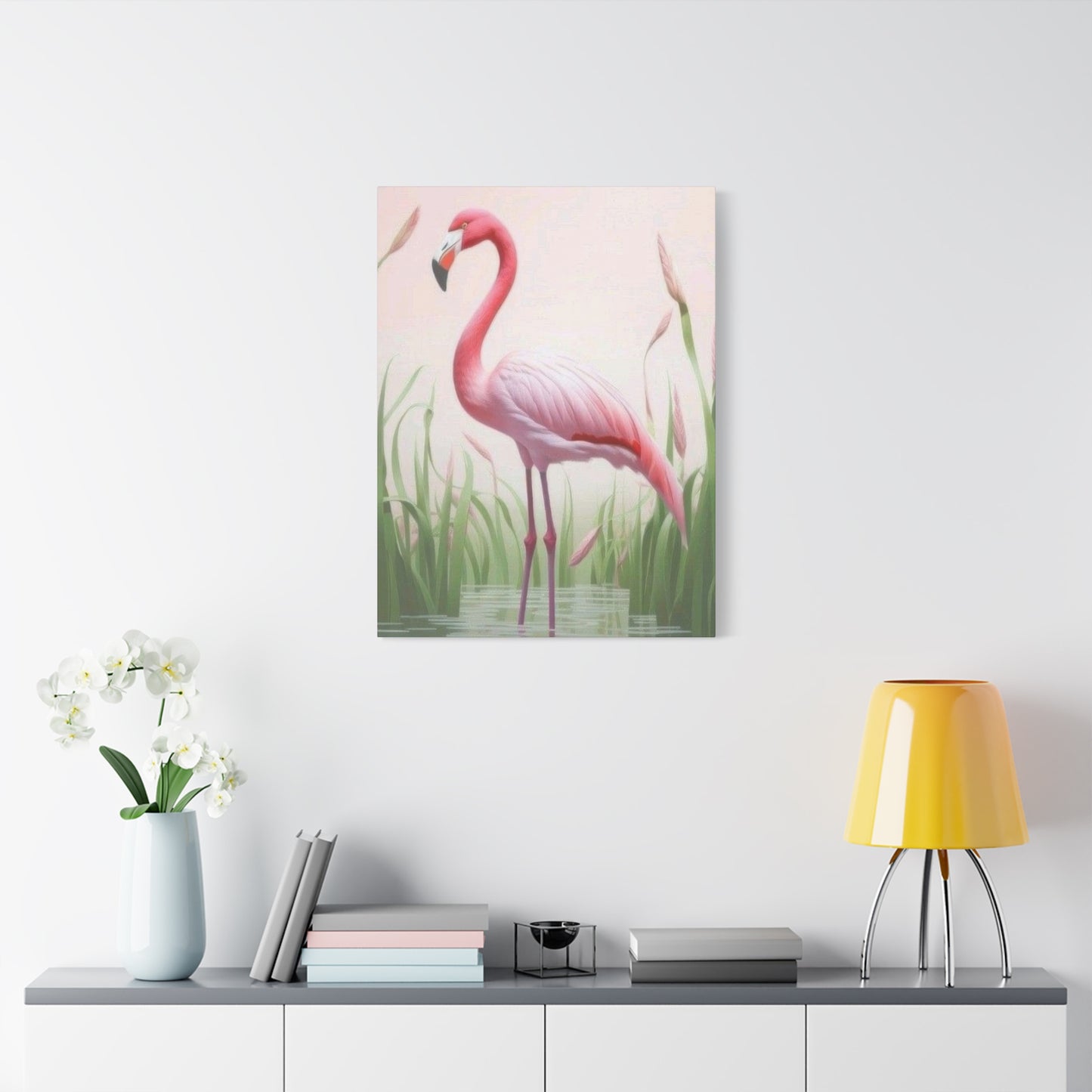 Flamingo Water Grass Wall Art & Canvas Prints