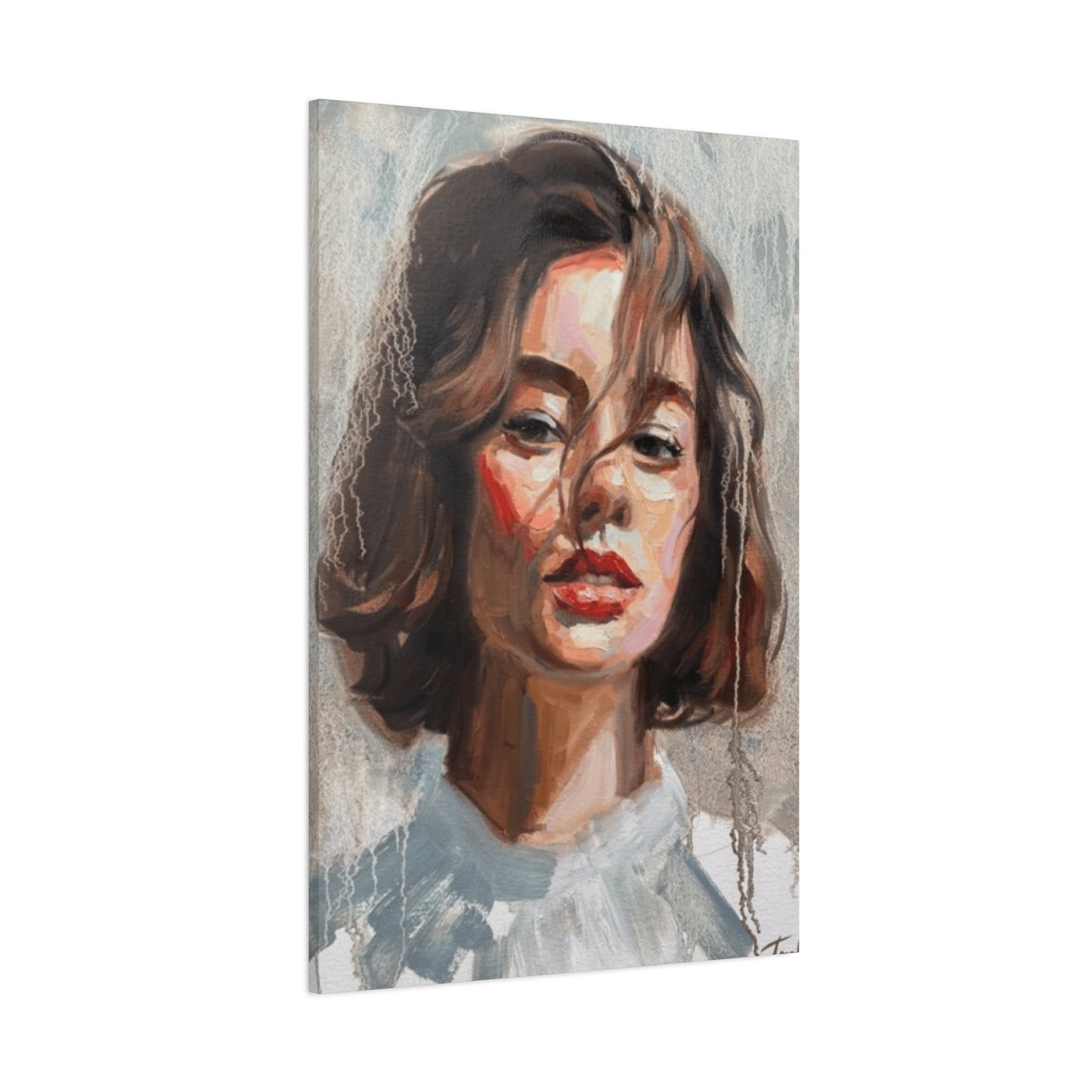 A Portrait Of Short Hair Women Wall Art & Canvas Prints