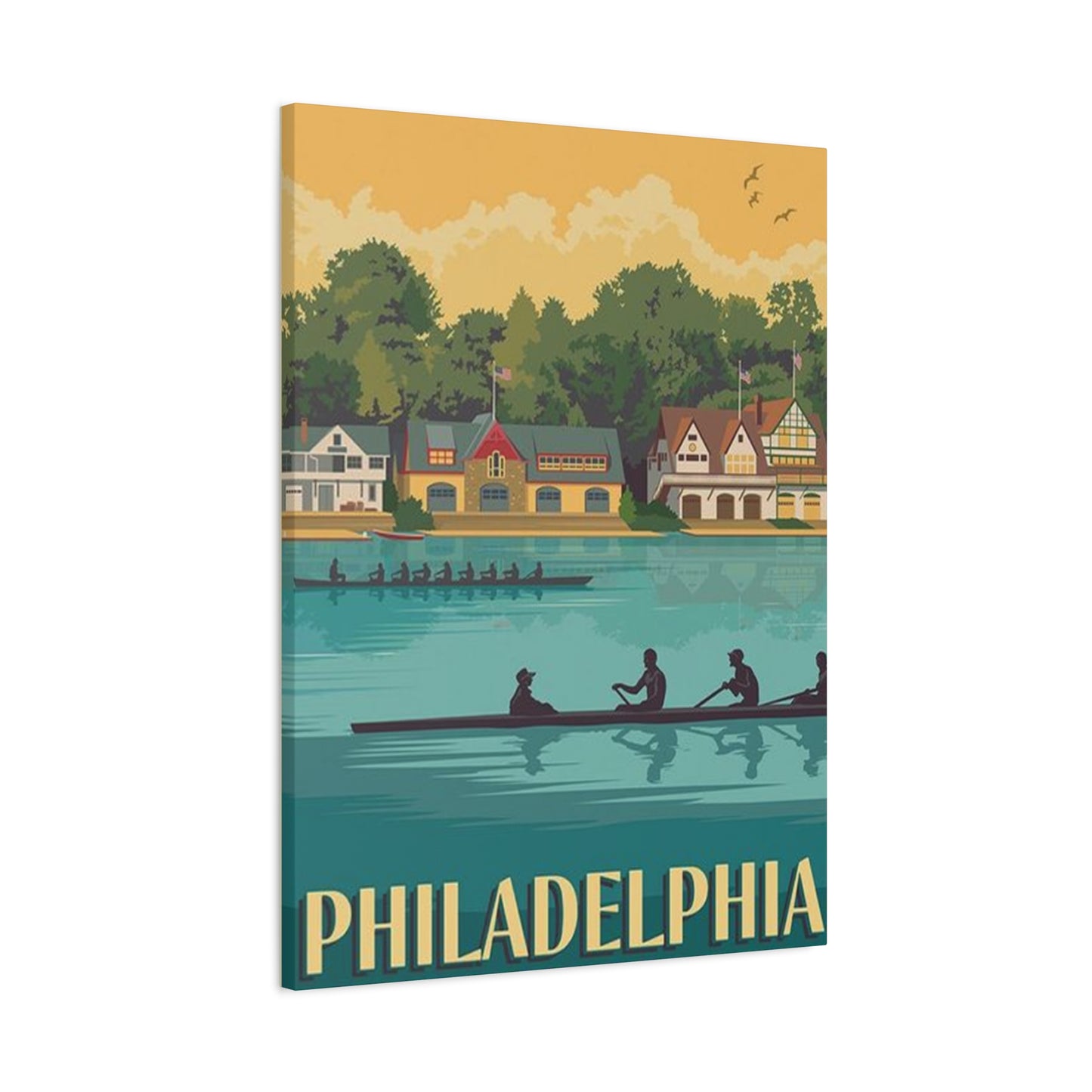 River Kayaking In Philadelphia Wall Art & Canvas Prints