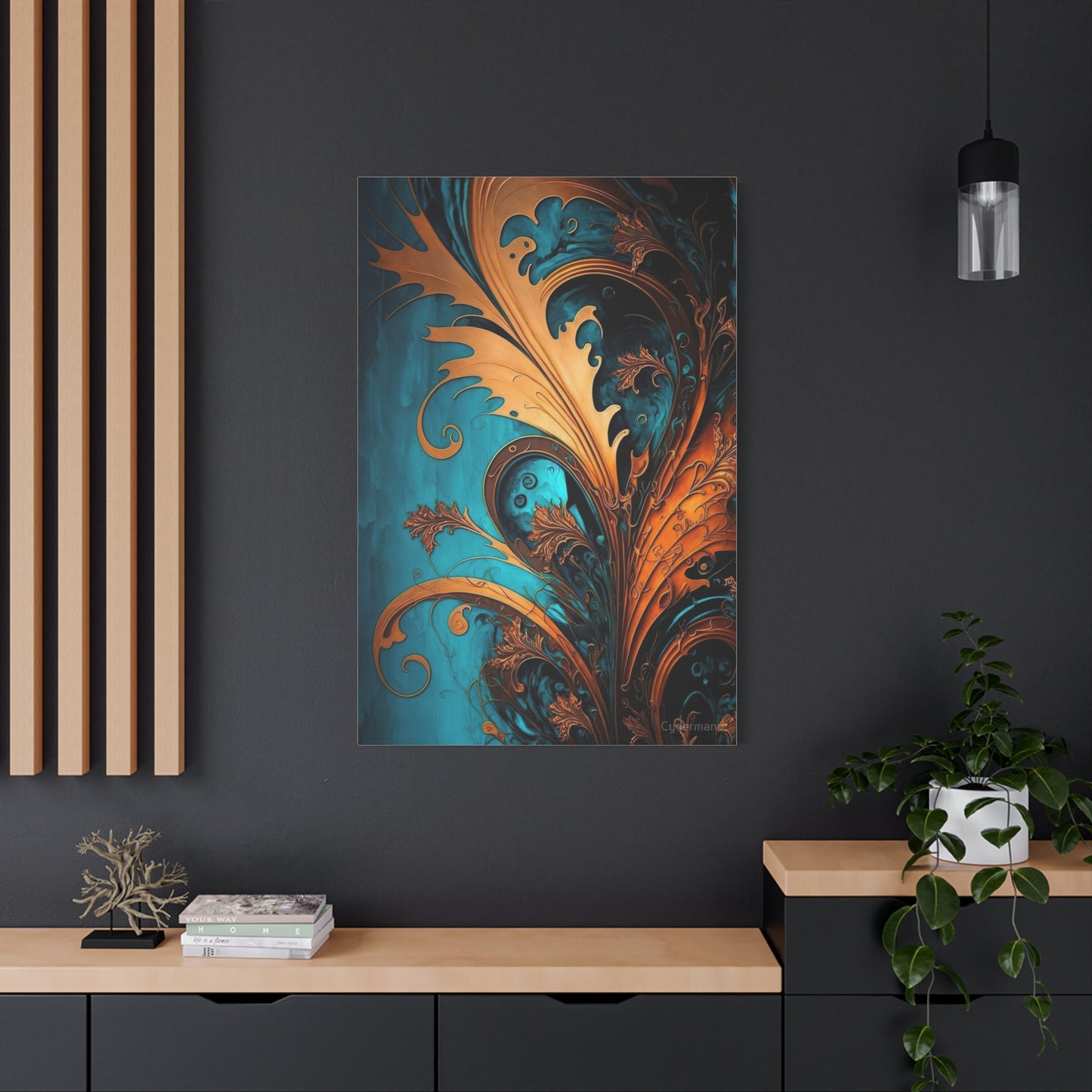 Teal and Gold Harmony Wall Art & Canvas Prints