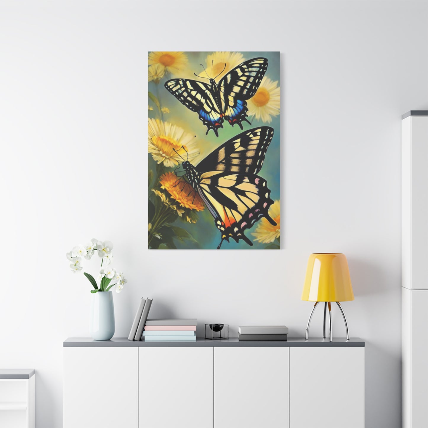 Butterflies on Sunflower Wall Art & Canvas Prints