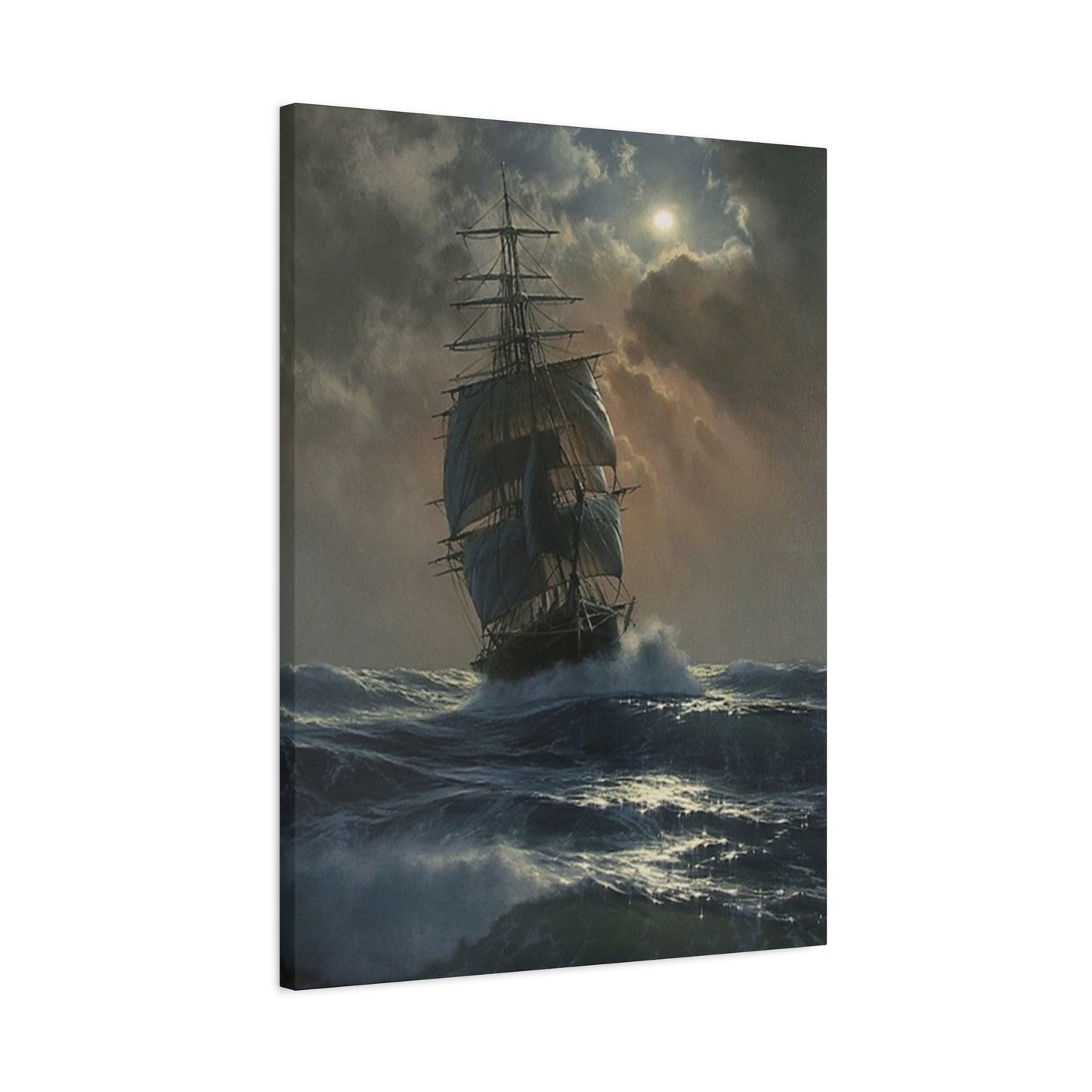 Ship Sailing In Sea At Night Wall Art & Canvas Prints
