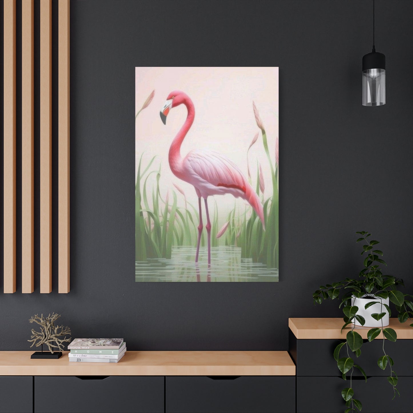 Flamingo Water Grass Wall Art & Canvas Prints