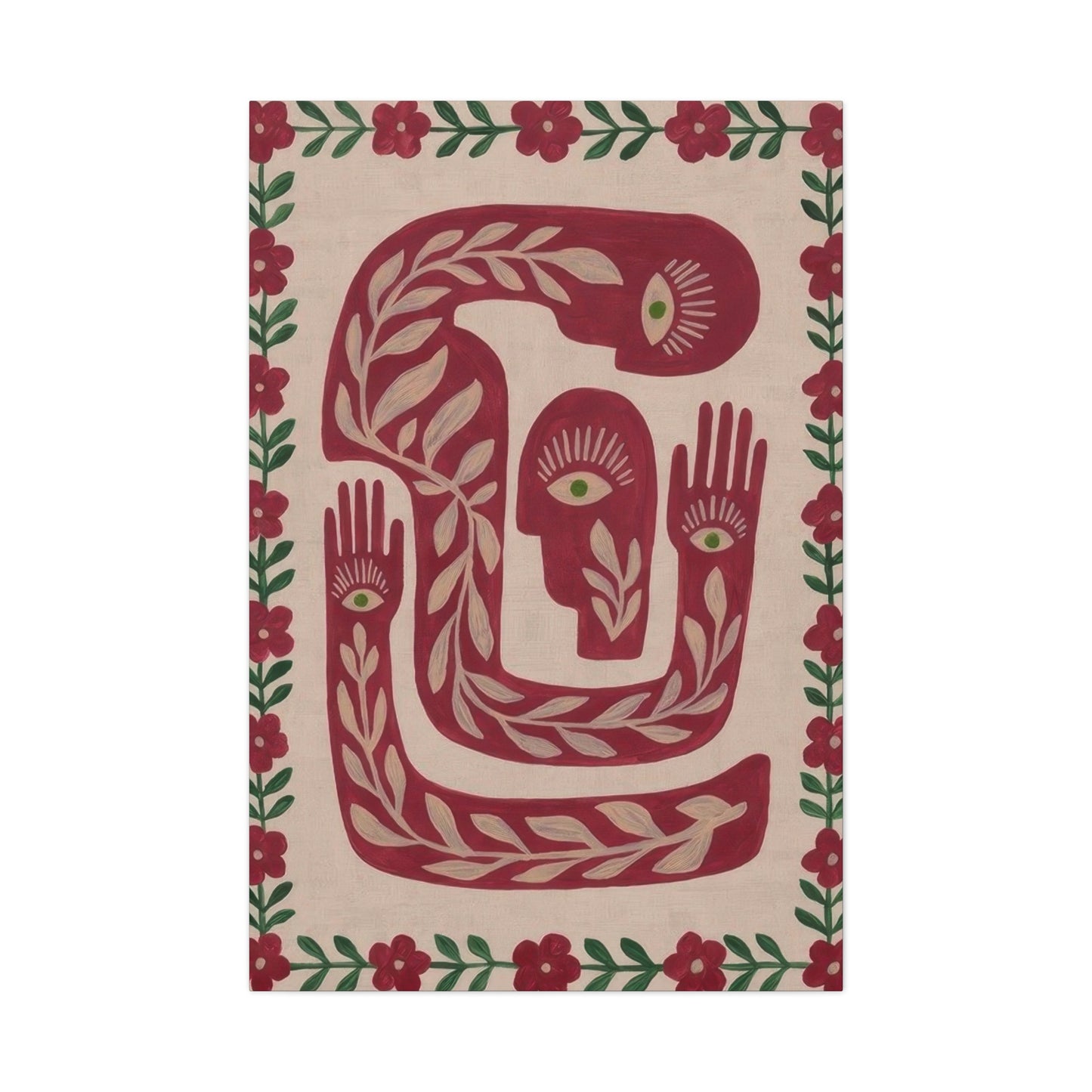 Simple Hands Eyes Flower Deco Wall Art & Canvas Prints