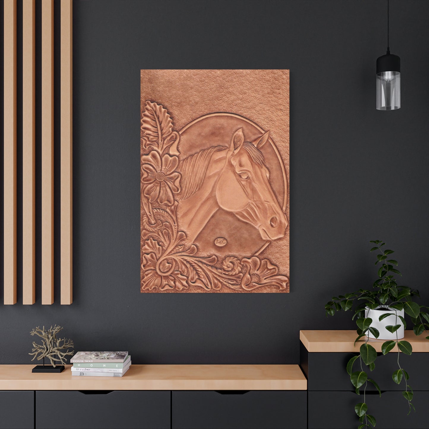 Horse Pattern On Leather Wall Art & Canvas Prints