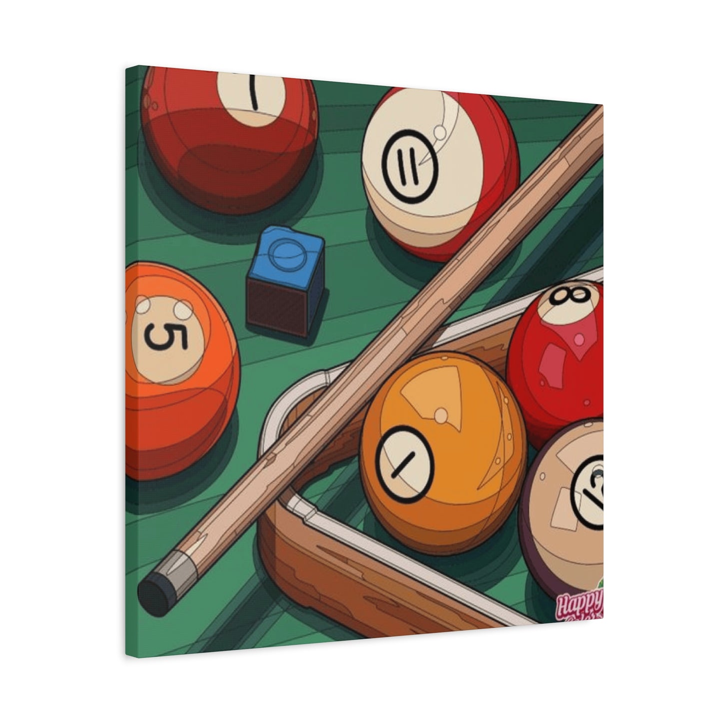 Billiard table, Balls and Cue Wall Art & Canvas Prints