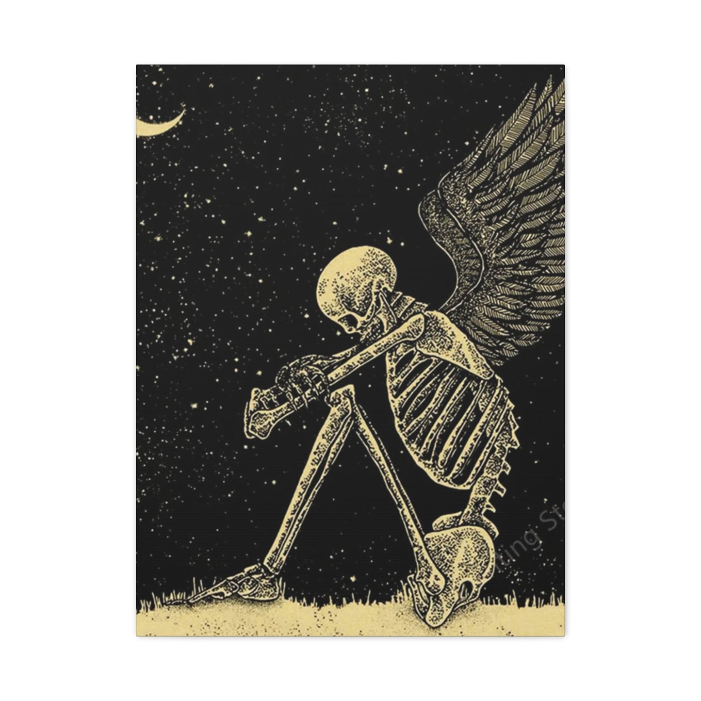 Sad Skeleton Angel Wall Art & Canvas Prints