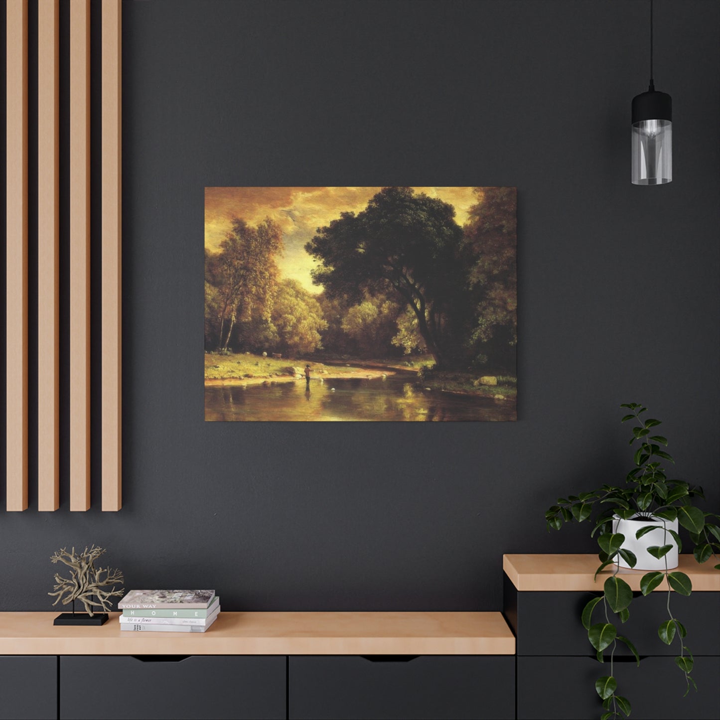 Fisherman In A Stream George Inness Wall Art & Canvas Prints
