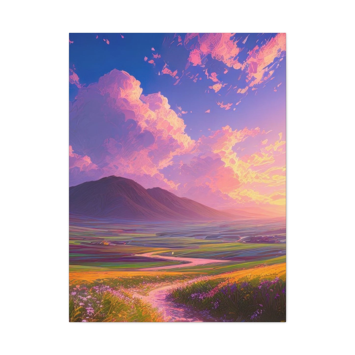 Blue Violet Sky Meadow Vibrant Wall Art & Canvas Prints