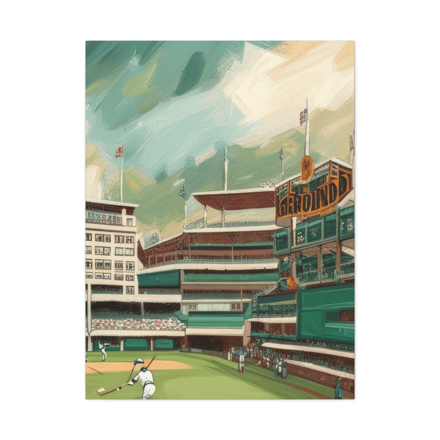 Baseball Game Painting Wall Art & Canvas Prints