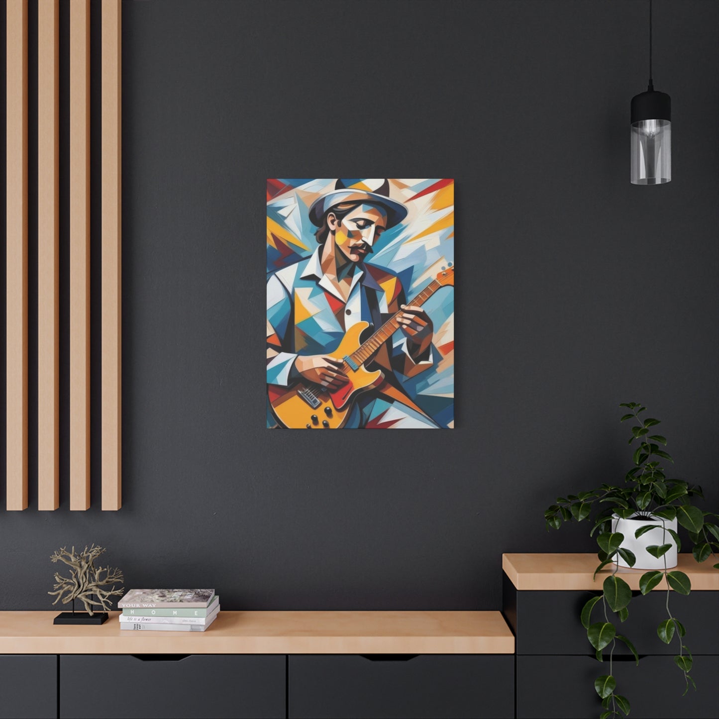 Man Playing Guitar Cubism Wall Art & Canvas Prints