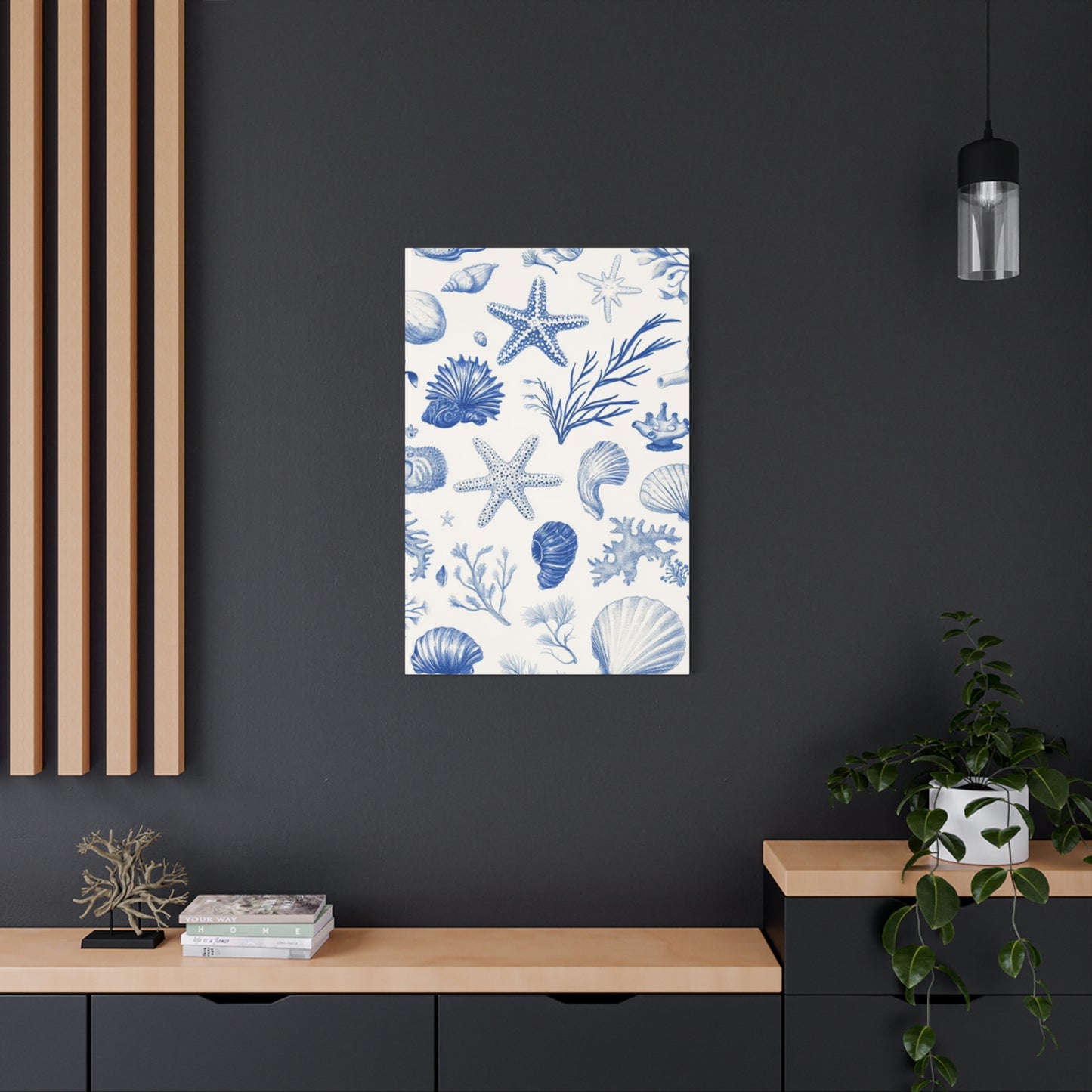 Beautiful Blue Shell Shapes Wall Art & Canvas Prints