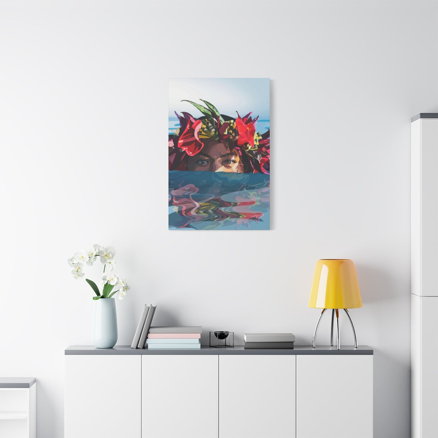 Hawaiian Girl Half Face Wall Art & Canvas Prints