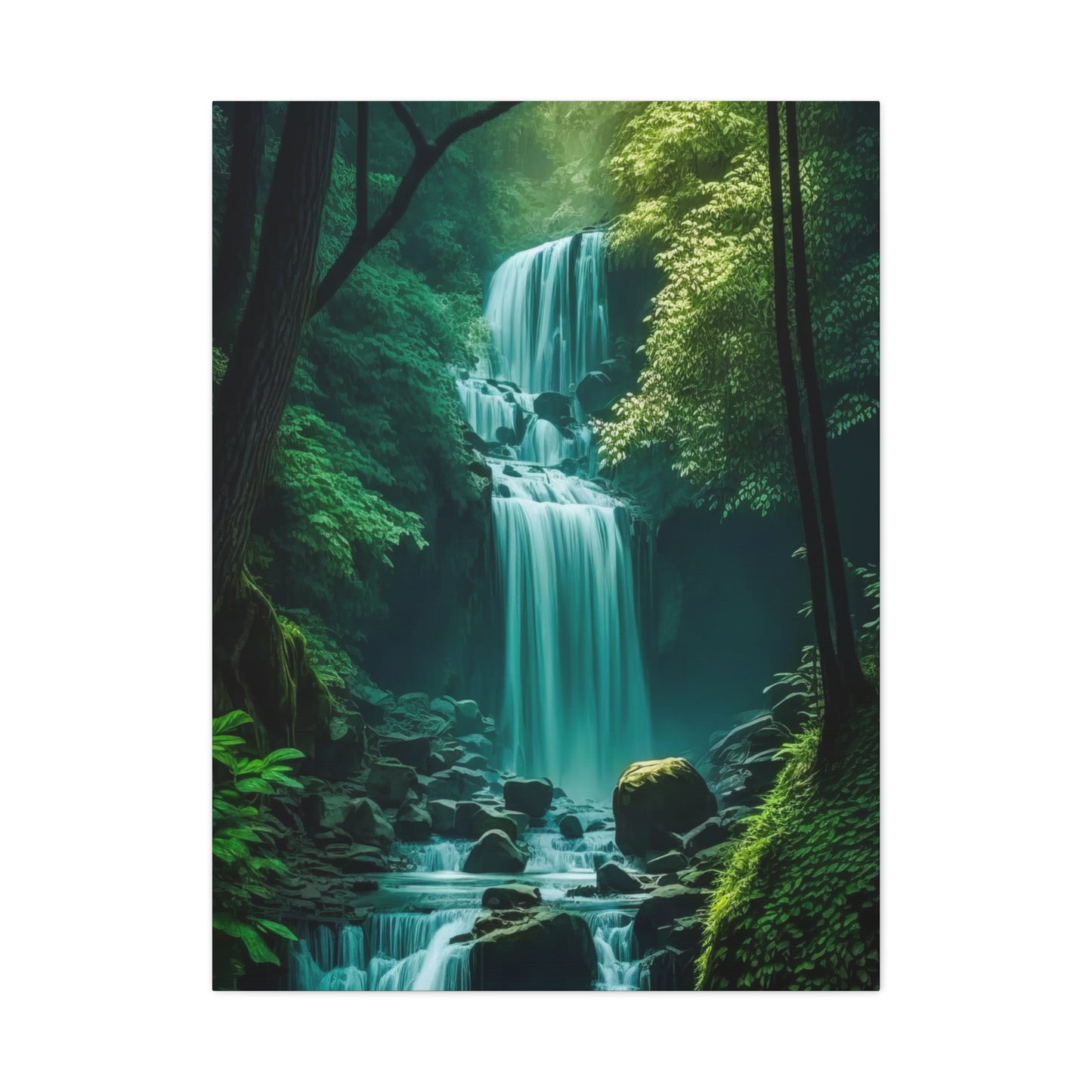 Waterfall In Forest Wall Art & Canvas Prints
