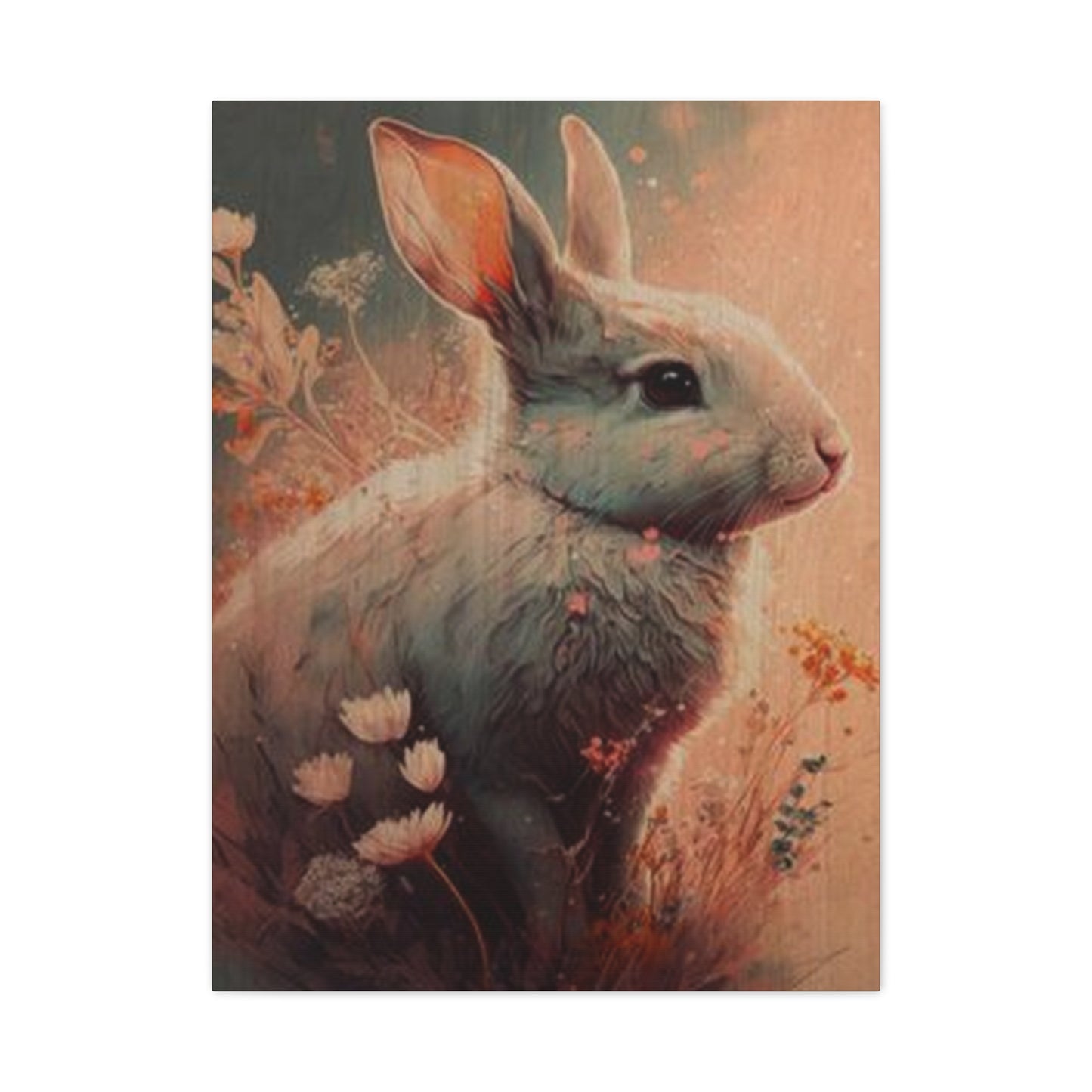 Cute White Bunny Wall Art & Canvas Prints