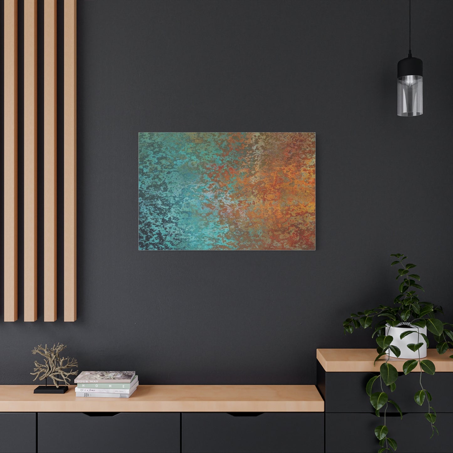 Teal Rust Abstract Wall Art & Canvas Prints