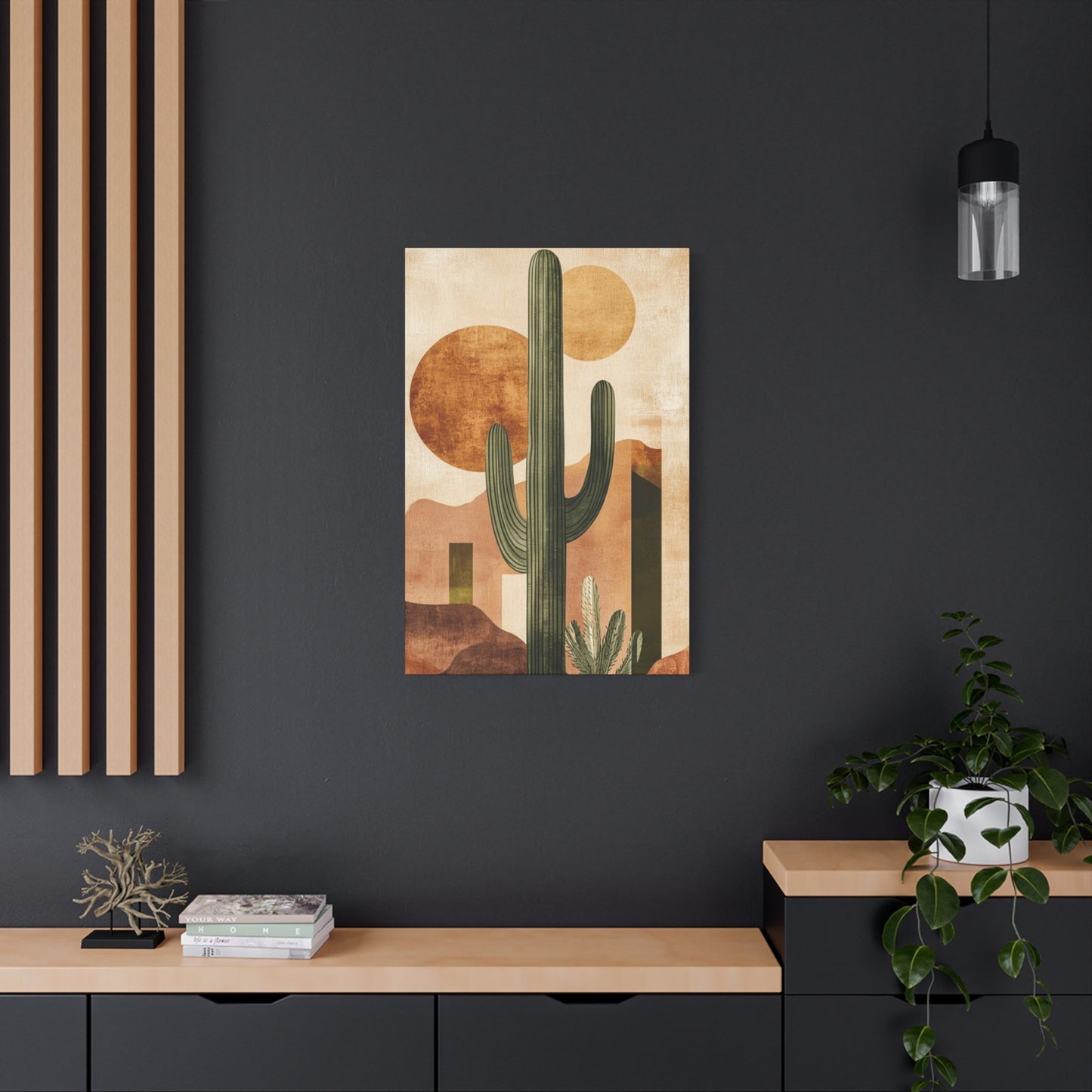 Brown Cactus Painting Wall Art & Canvas Prints