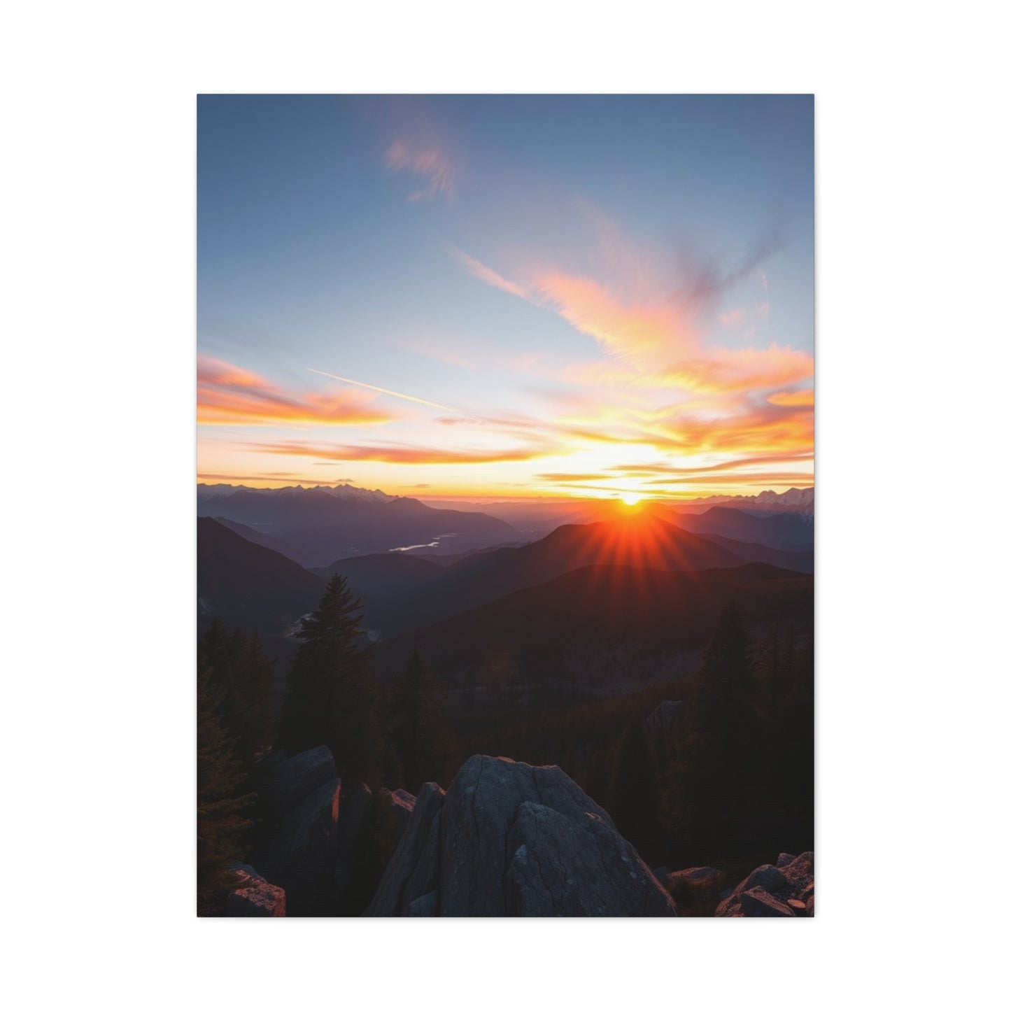 Zenith Glow: Mountain Reverie Wall Art & Canvas Print