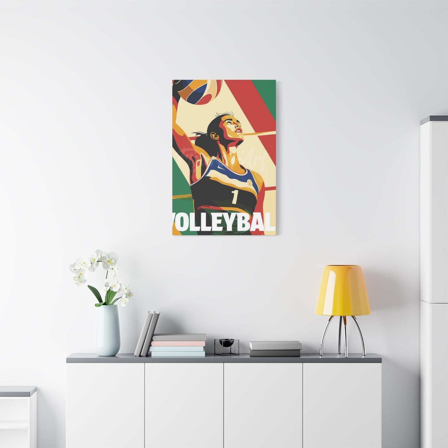 Abstract Volleyball Player Wall Art & Canvas Prints