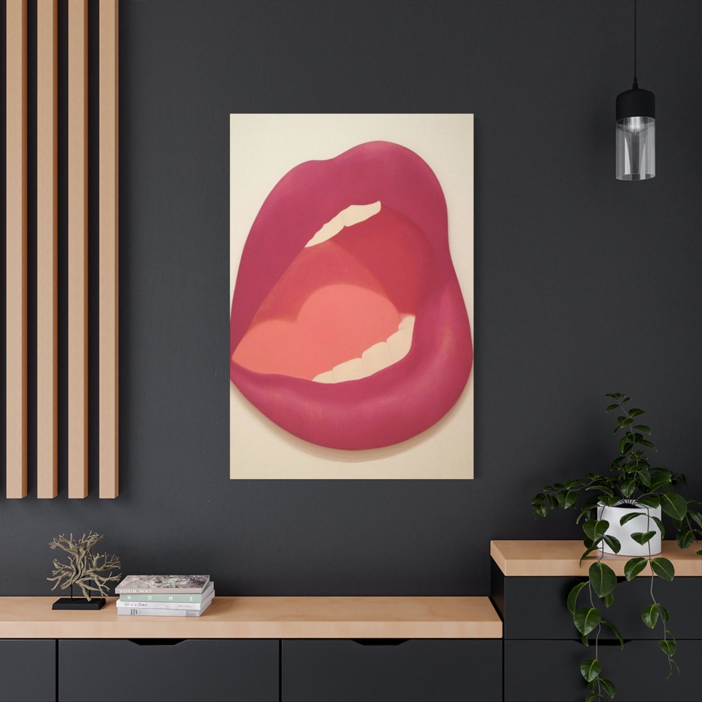 Red Lips Painting Wall Art & Canvas Prints