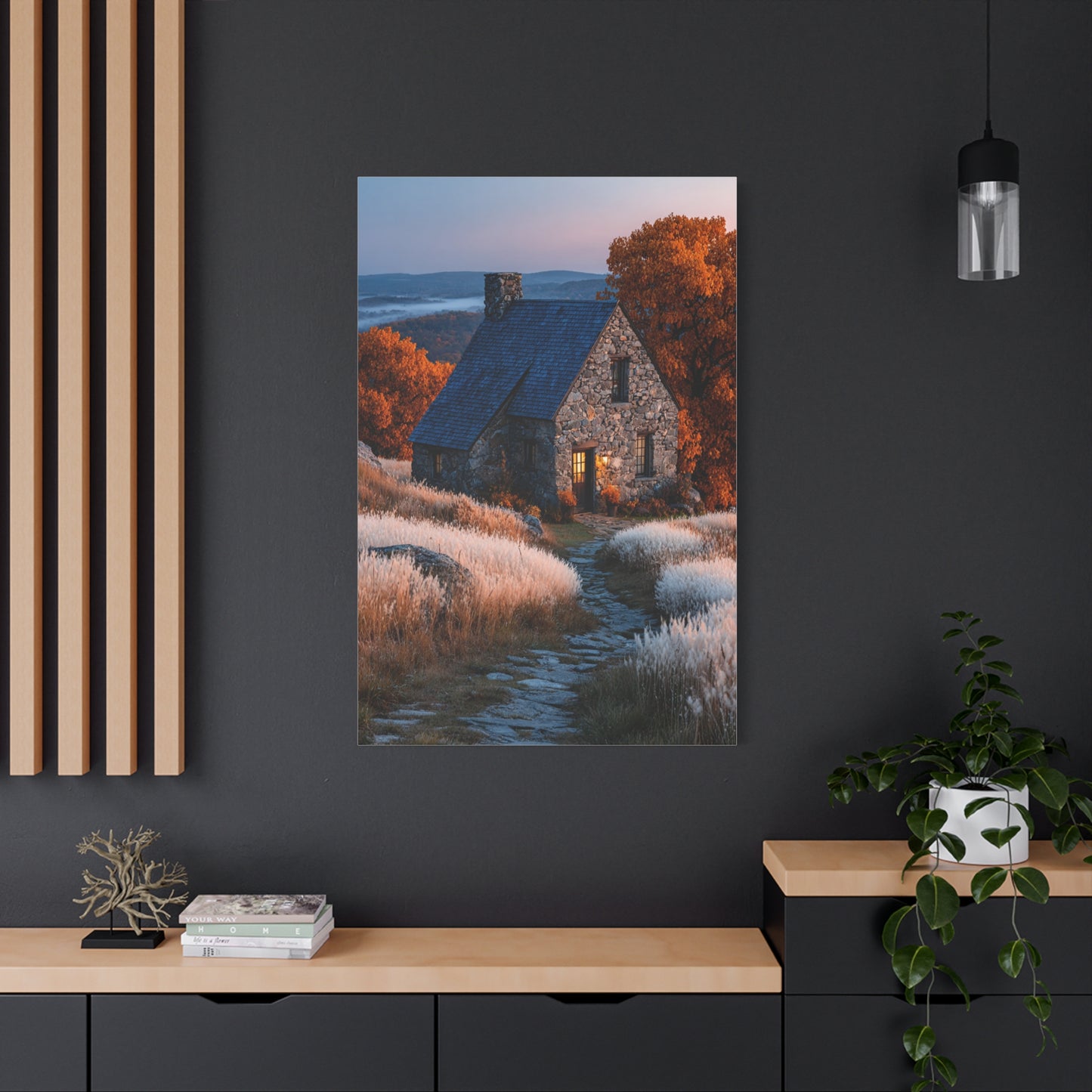 Autumn Cottage in Golden Hills Wall Art & Canvas Print