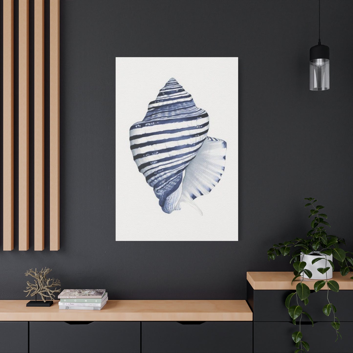 Blue & White Shell Drawing Wall Art & Canvas Prints