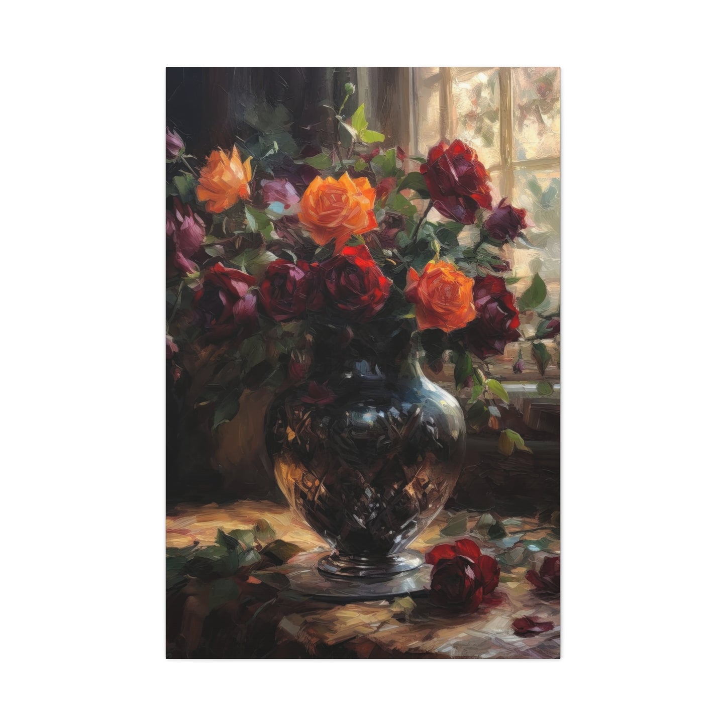 Vase Light Through Window Dark Academia Wall Art & Canvas Prints