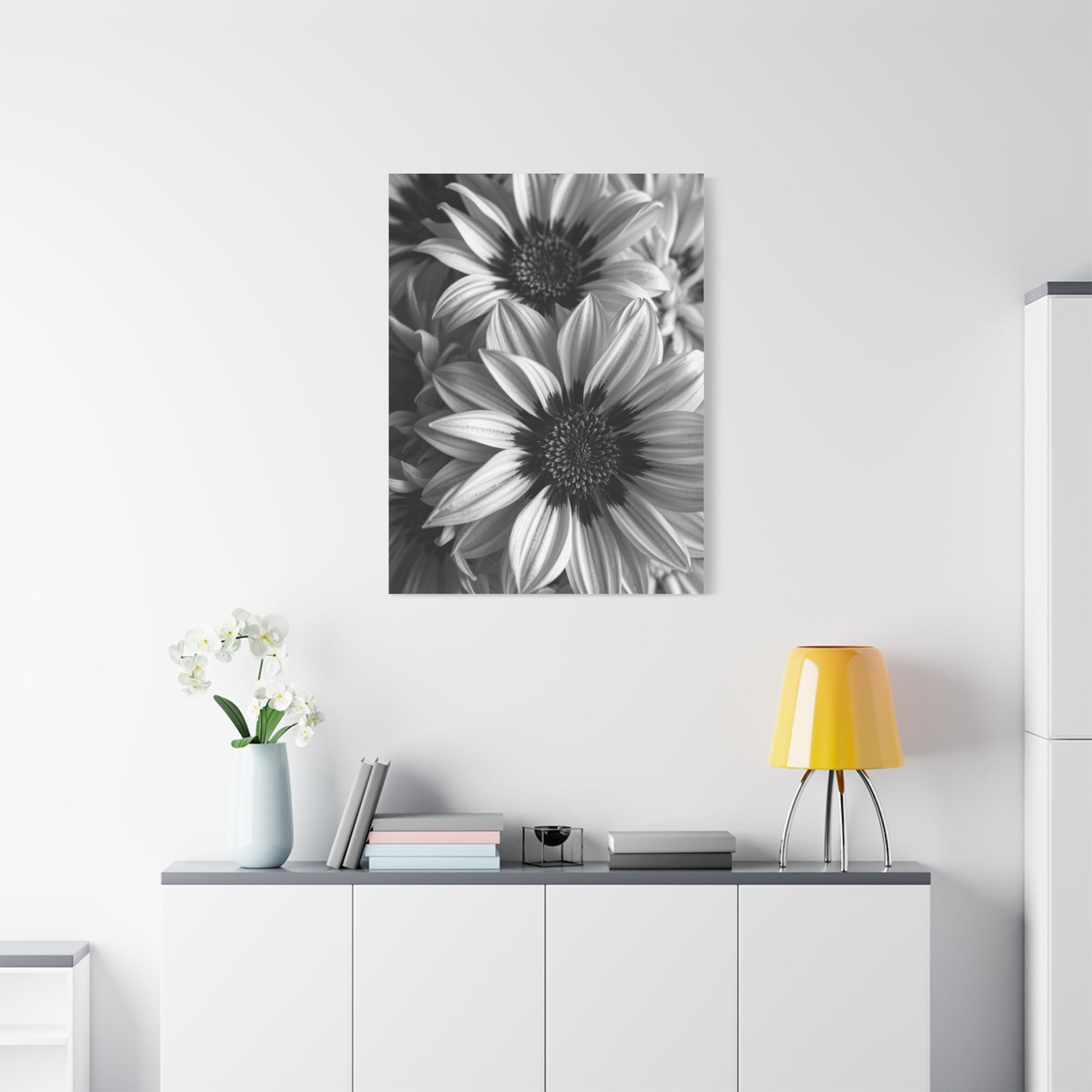 Ebon & Ivory Petal Harmony Wall Art & Canvas Print