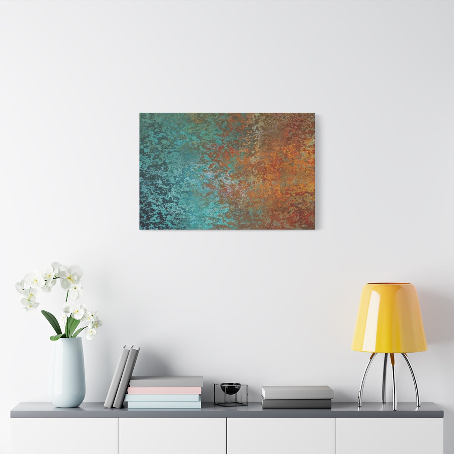 Teal Rust Abstract Wall Art & Canvas Prints