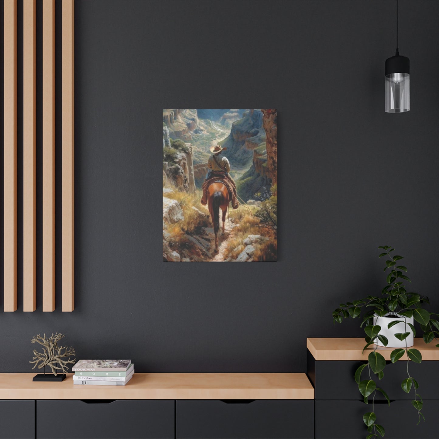 Cowboy Looking At Valley Wall Art & Canvas Prints