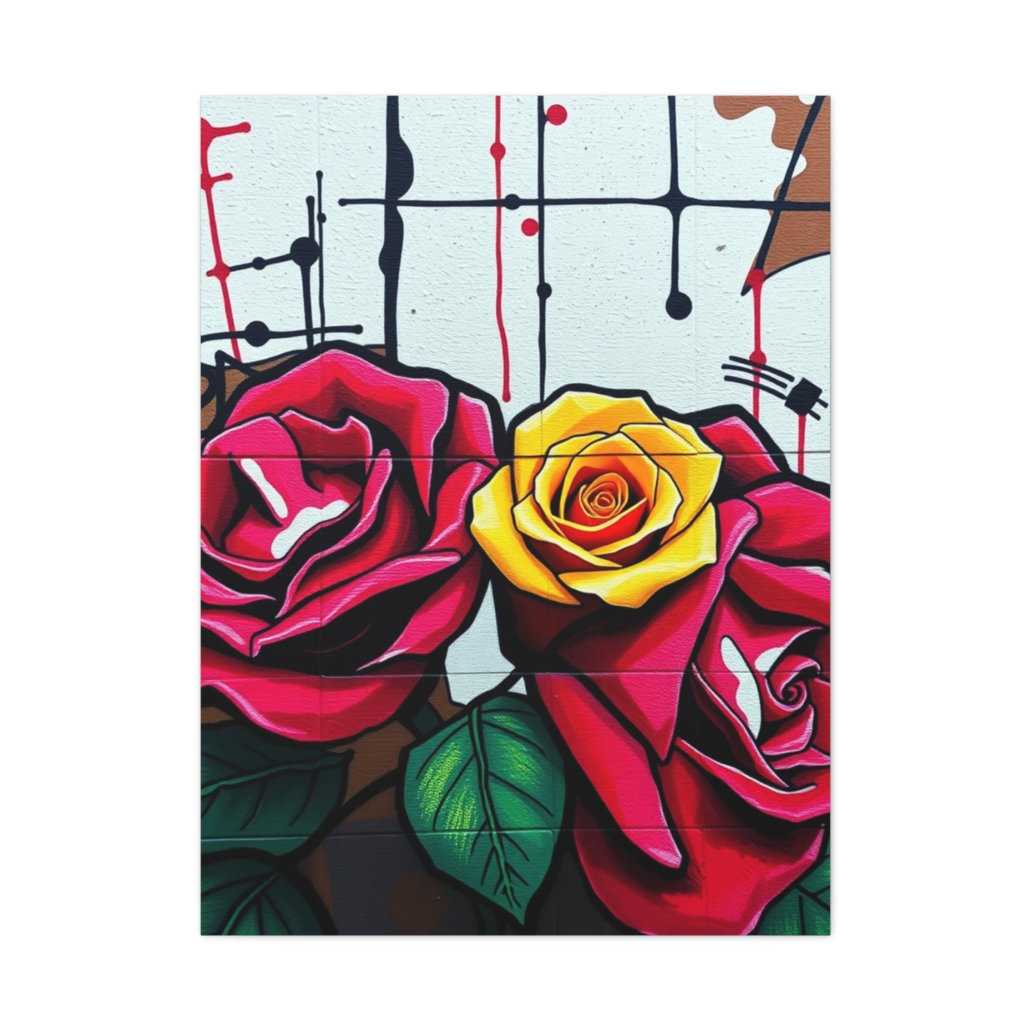 Graffiti Rose Splendor Wall Art & Canvas Print