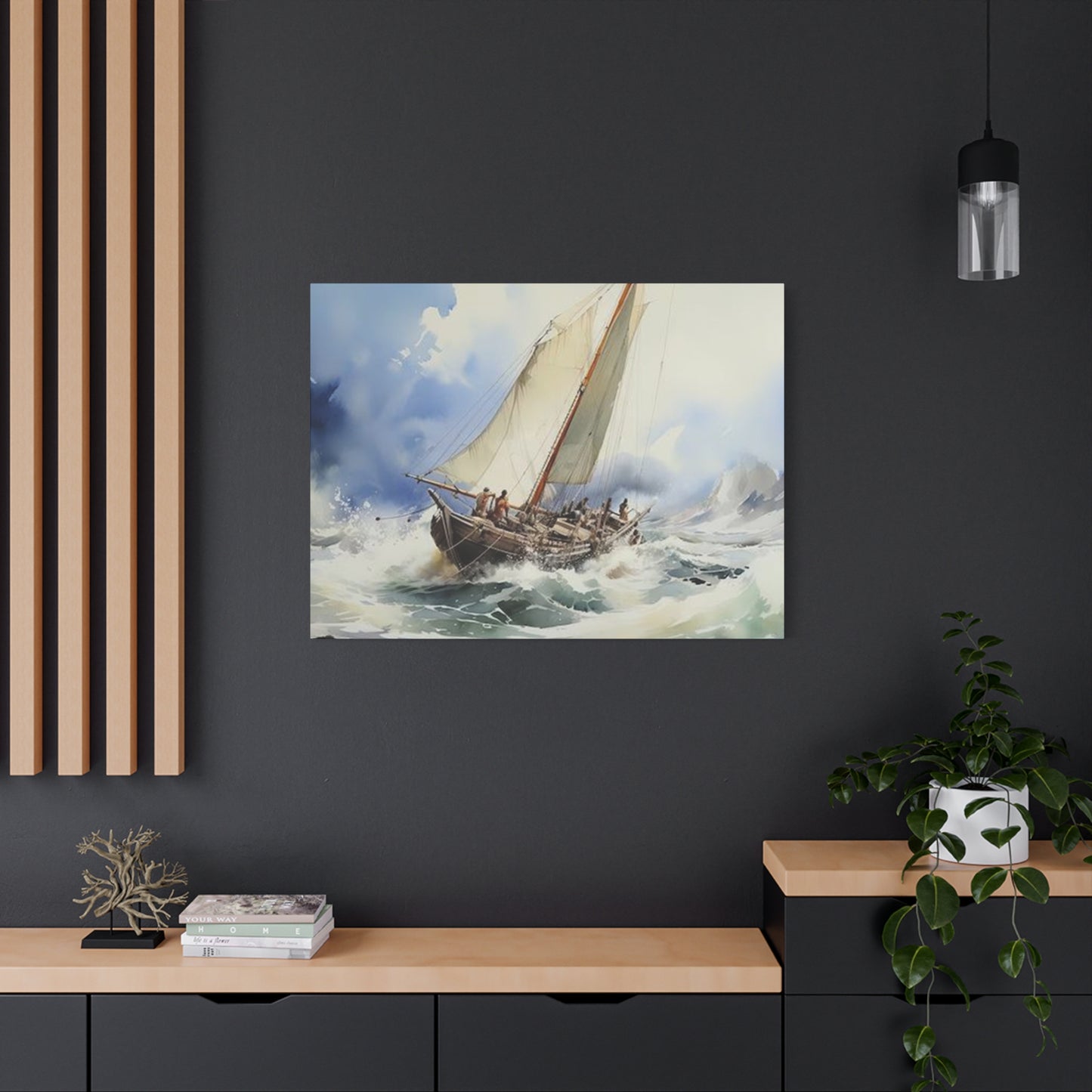 Ships In Ocean Painting Wall Art & Canvas Prints