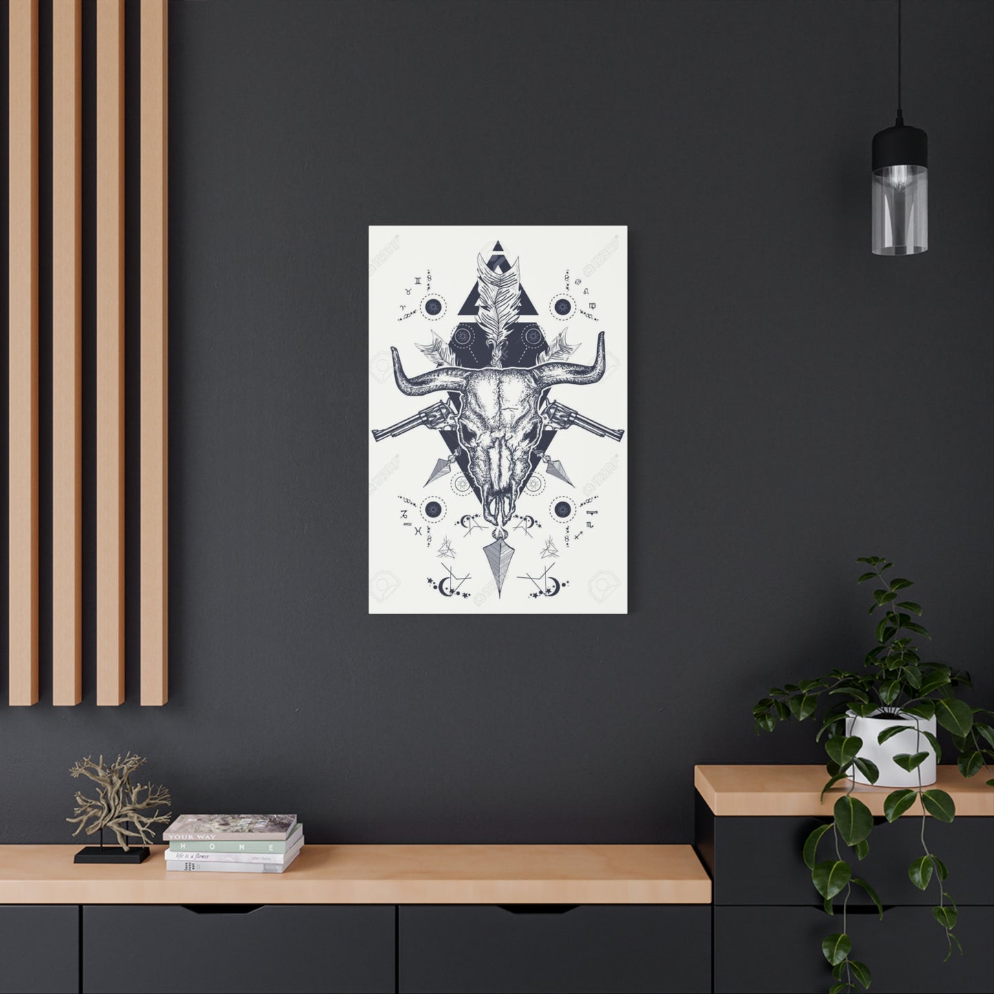 Guns And Skull Drawing Wall Art & Canvas Prints