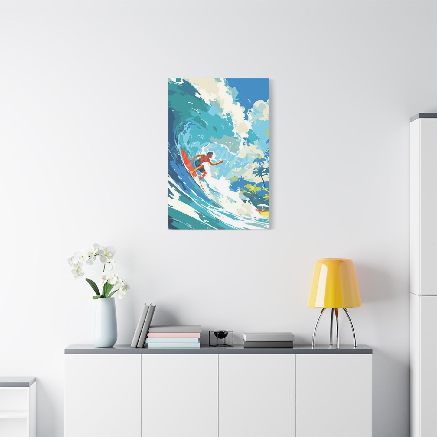 Wave Surfing Abstract Poster Wall Art & Canvas Prints