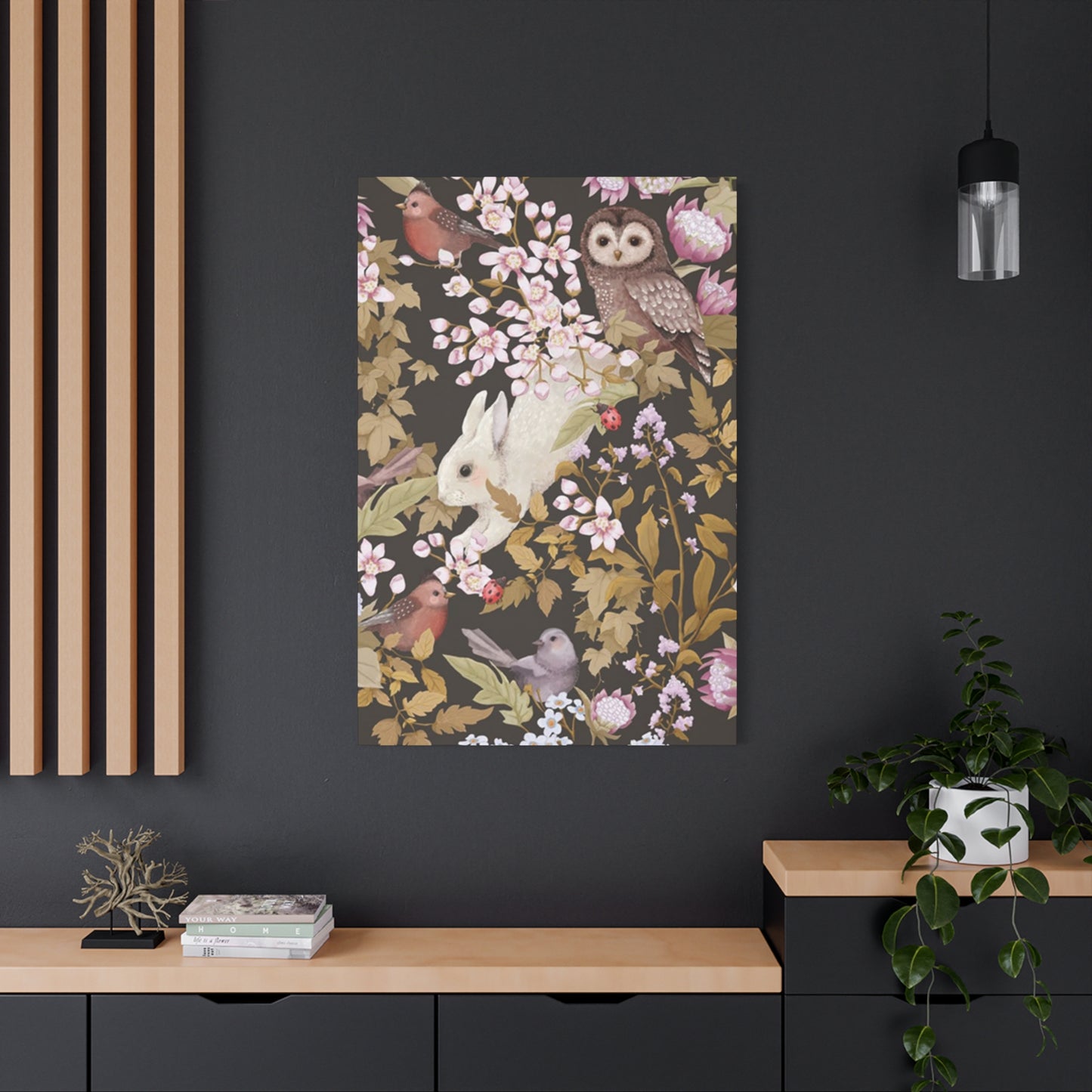 Rabbit With Birds Wall Art & Canvas Prints
