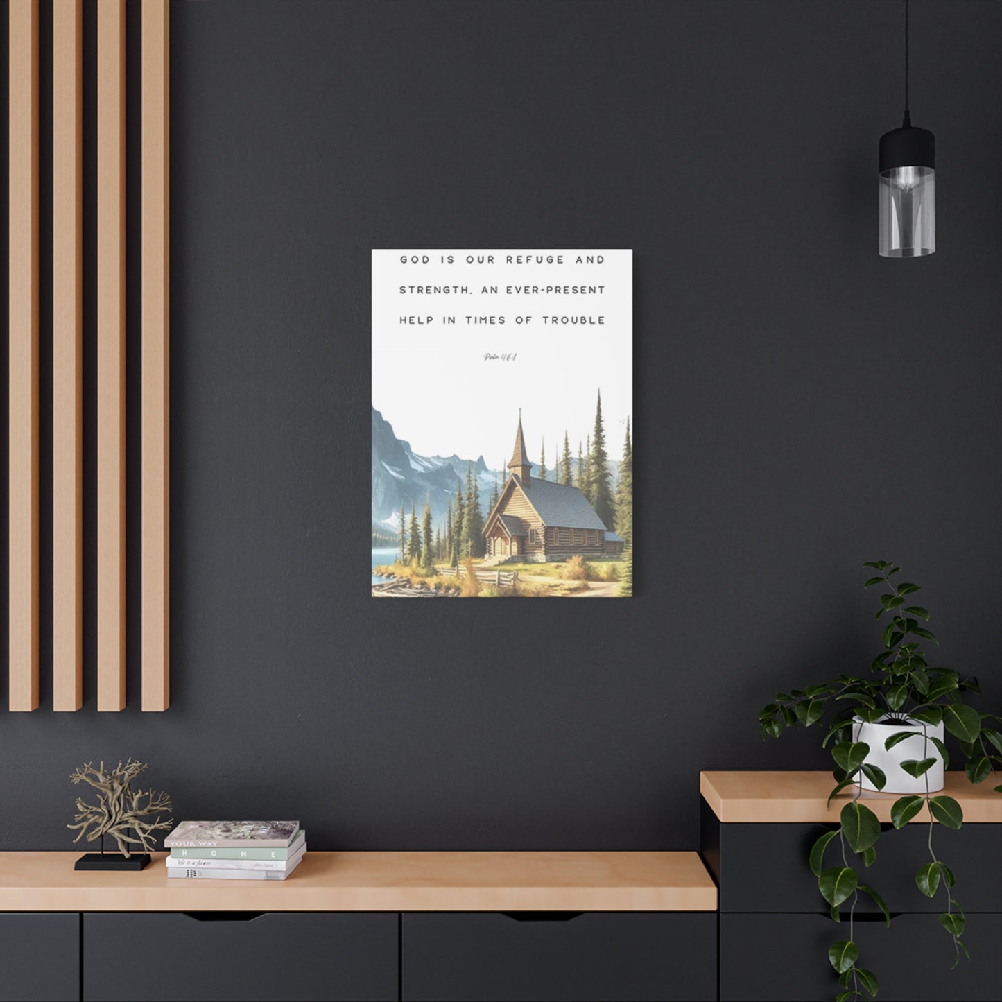 Mountain Home And Scripture Wall Art & Canvas Prints